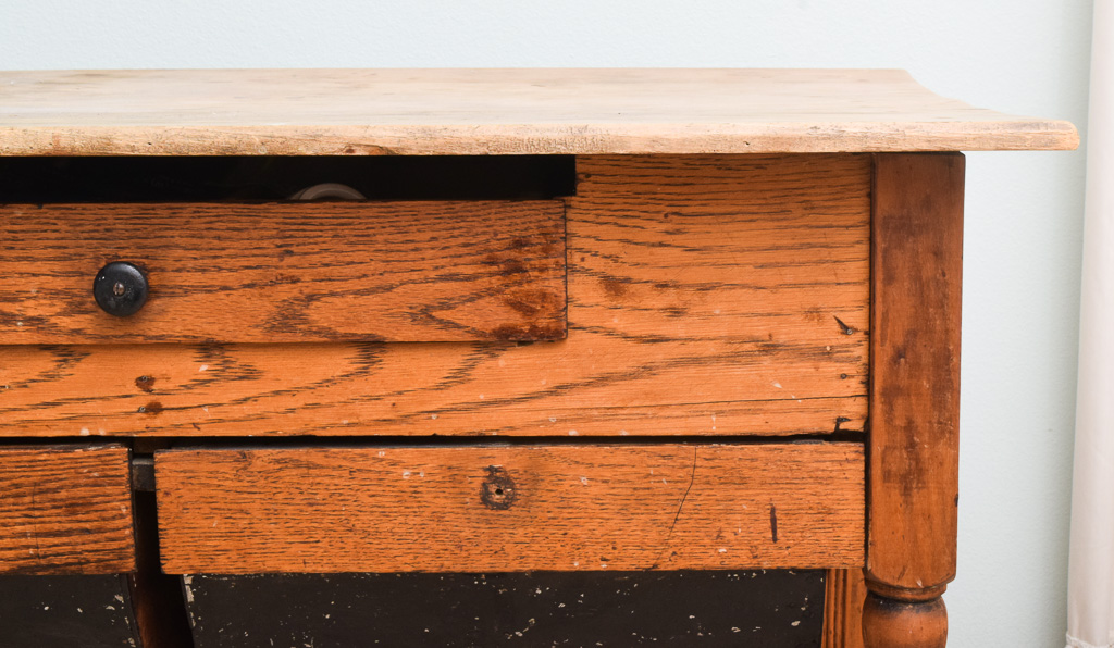 Antique Oak Bakers Table