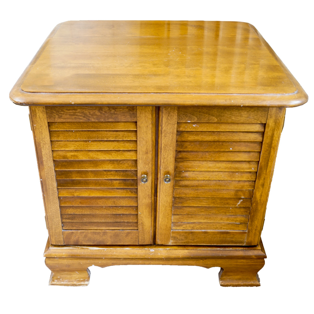 Wood Record Album Cabinet by Ethan Allen