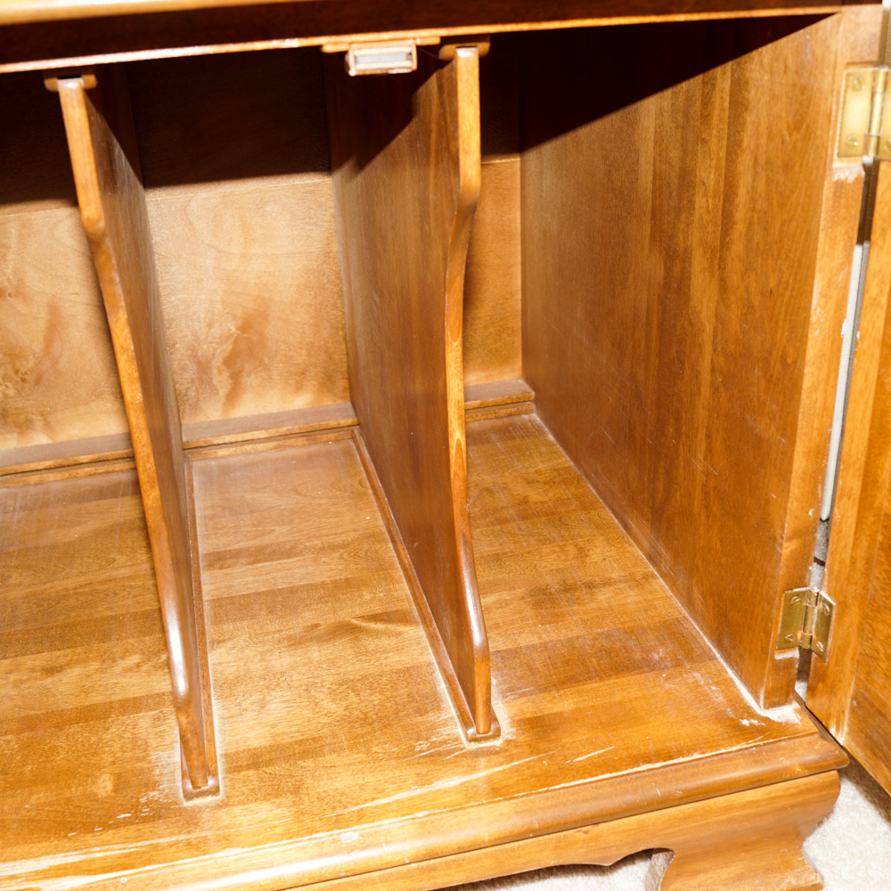 Wood Record Album Cabinet by Ethan Allen