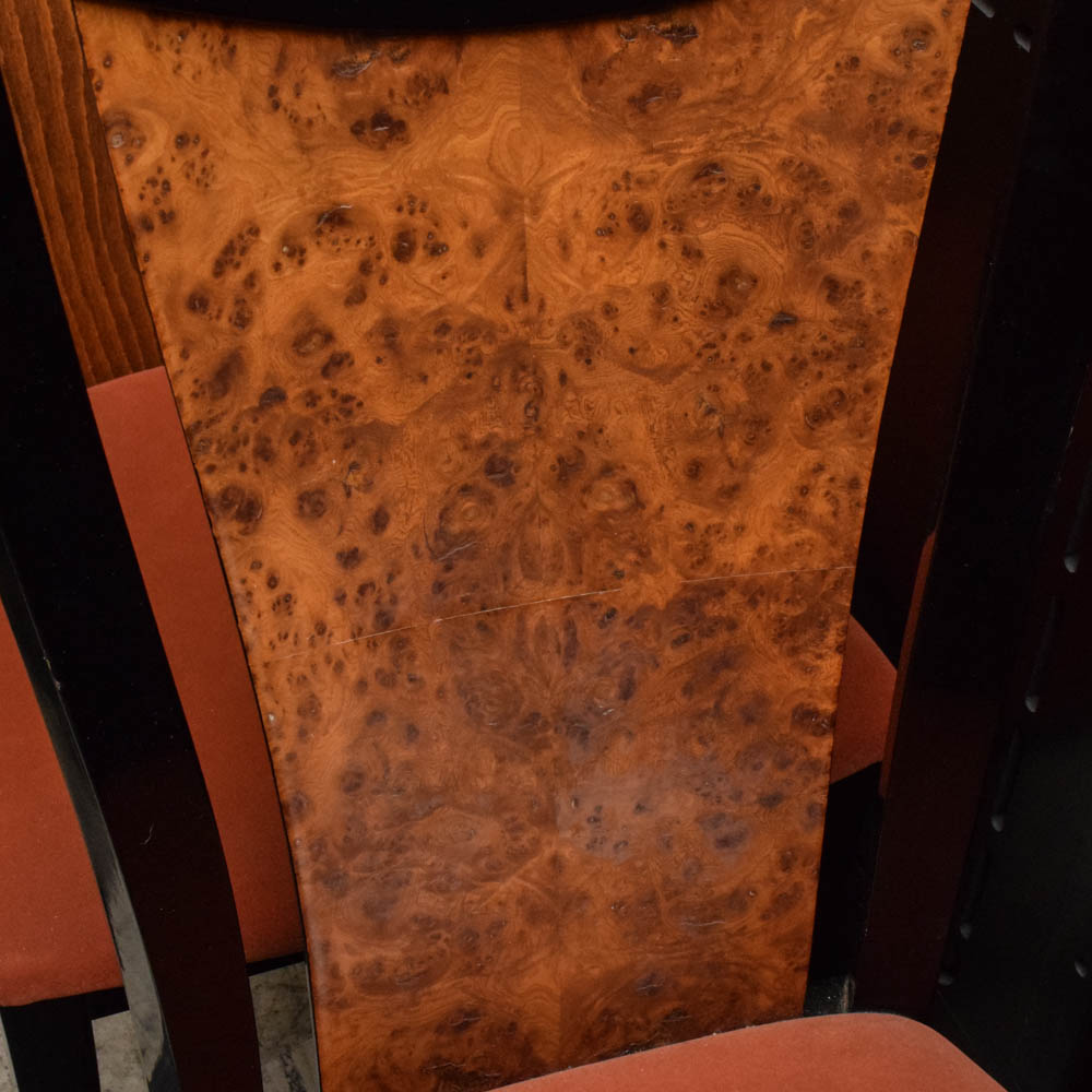 Italian Constantini Pietro Laquered Maple and Burlwood Dining Set