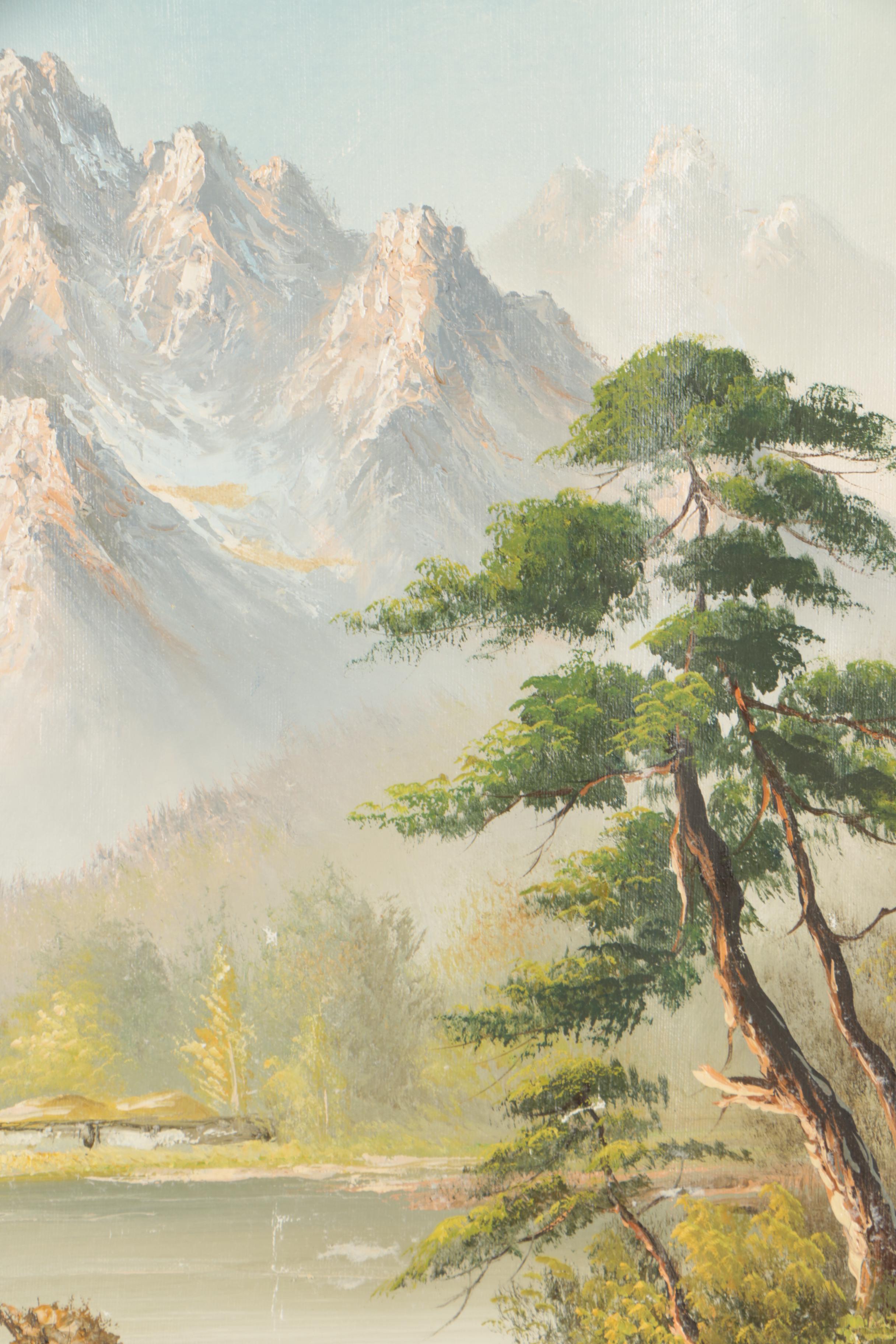 Oil Painting of Mountainous Landscape