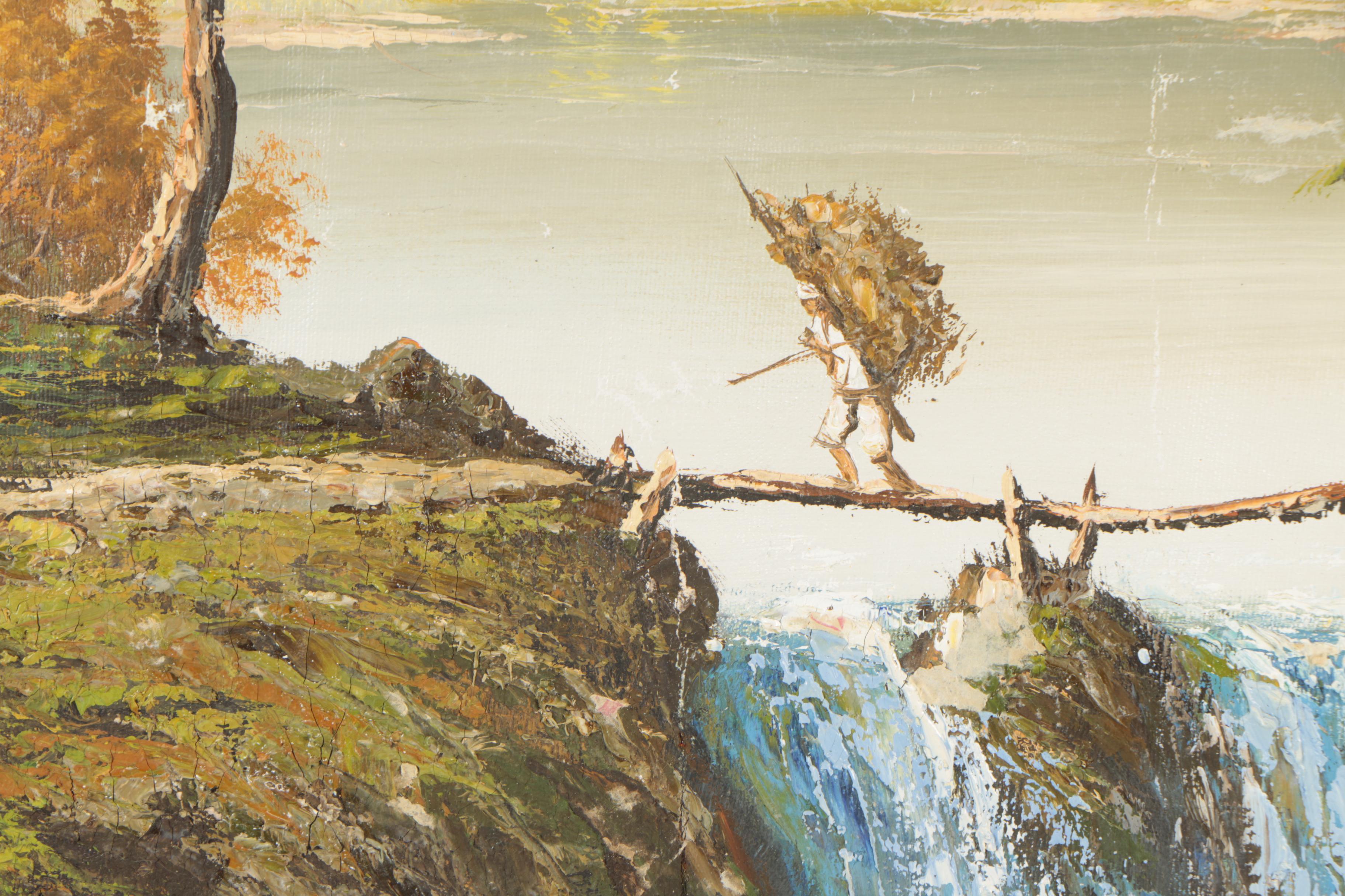 Oil Painting of Mountainous Landscape