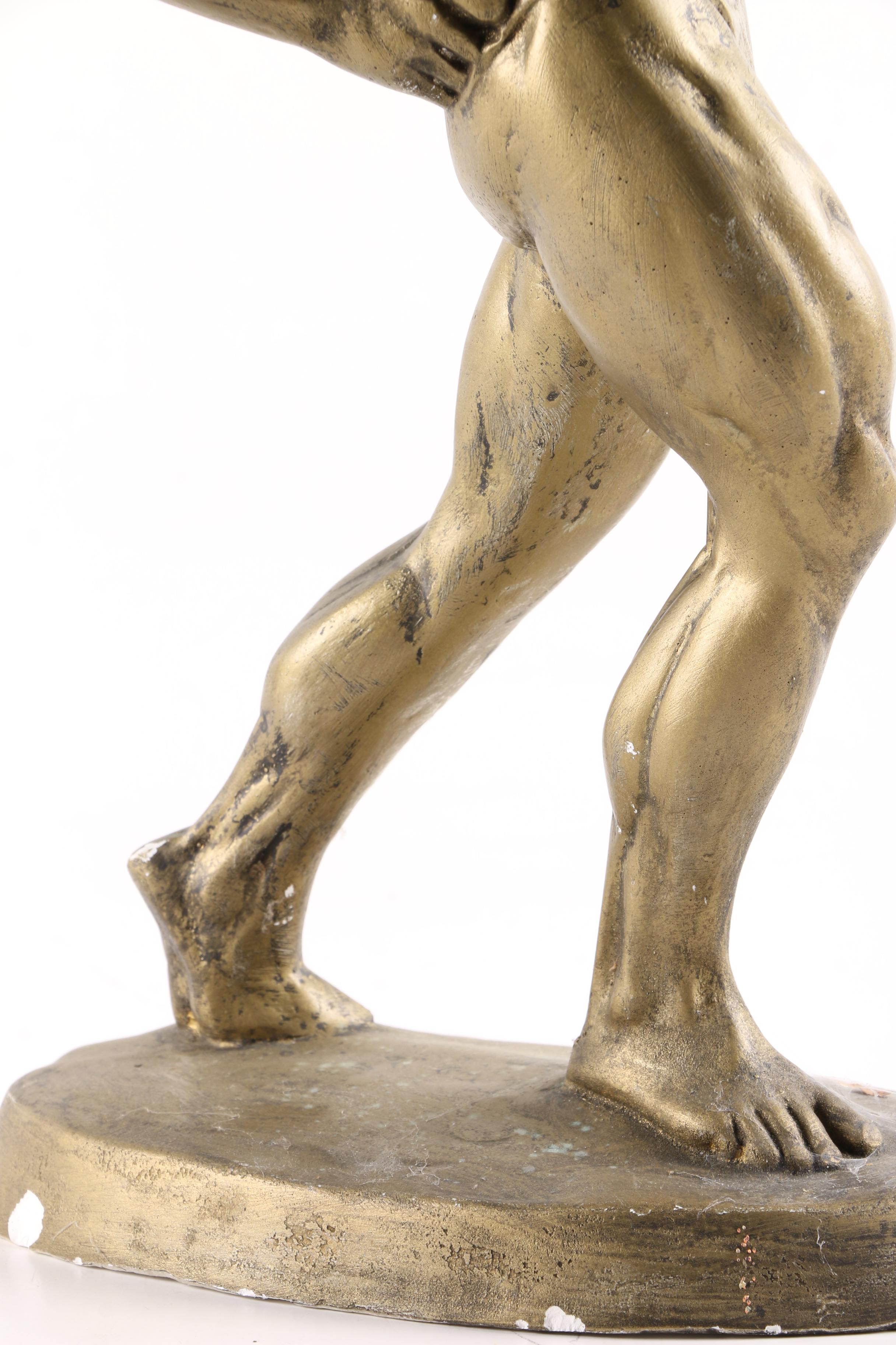 Plaster Sculpture of a Bodybuilder