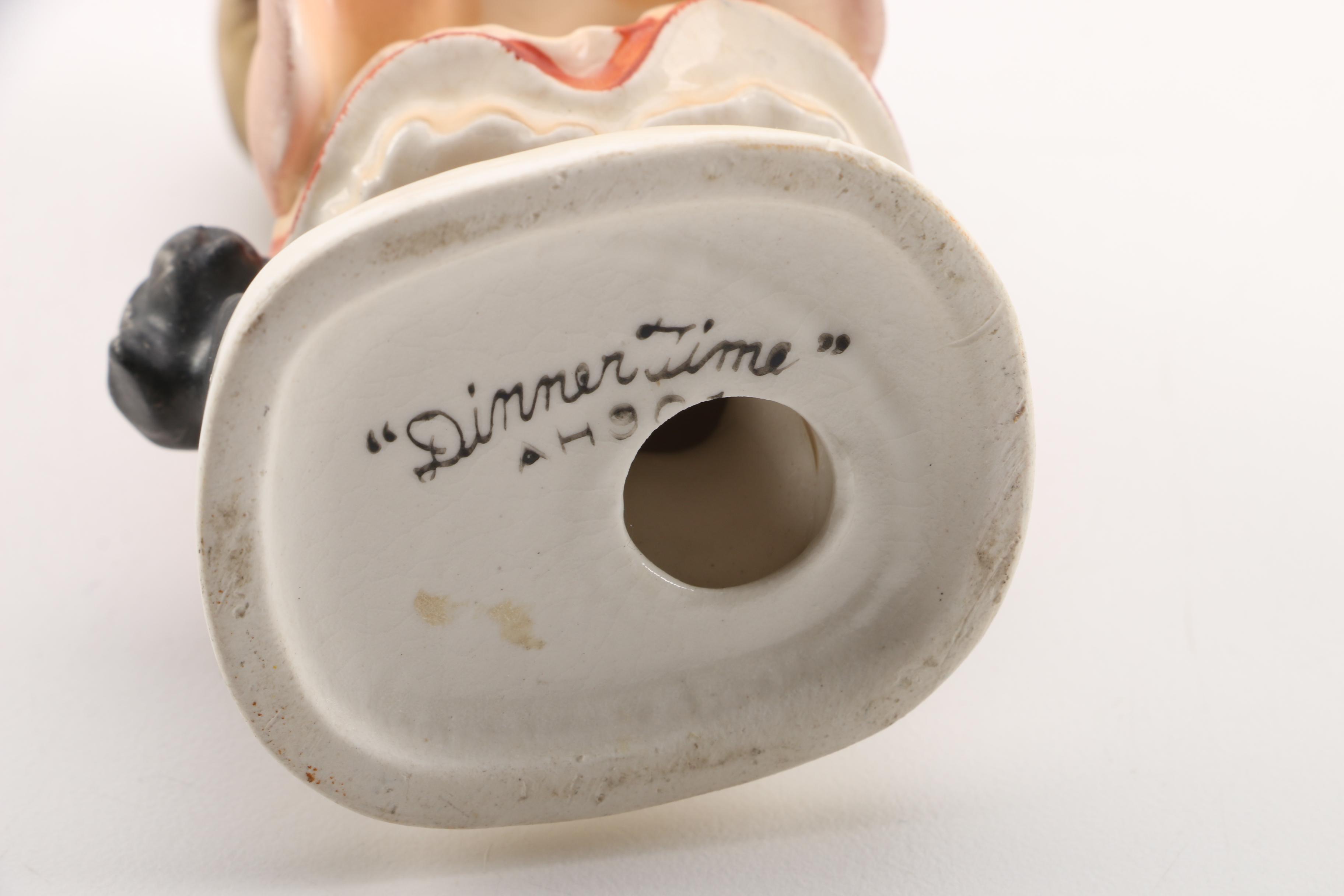 Vintage Napco Ceramic Figurine "Dinnertime"