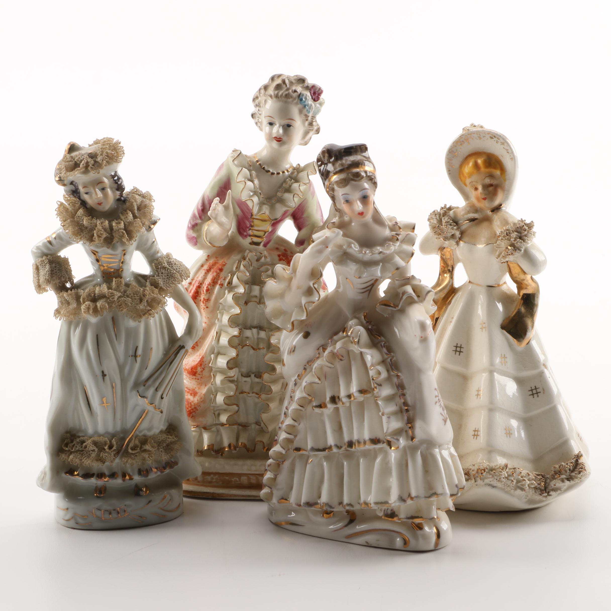 Hand-Painted Porcelain Figurines of Women by "Artmark", "Relco" and More