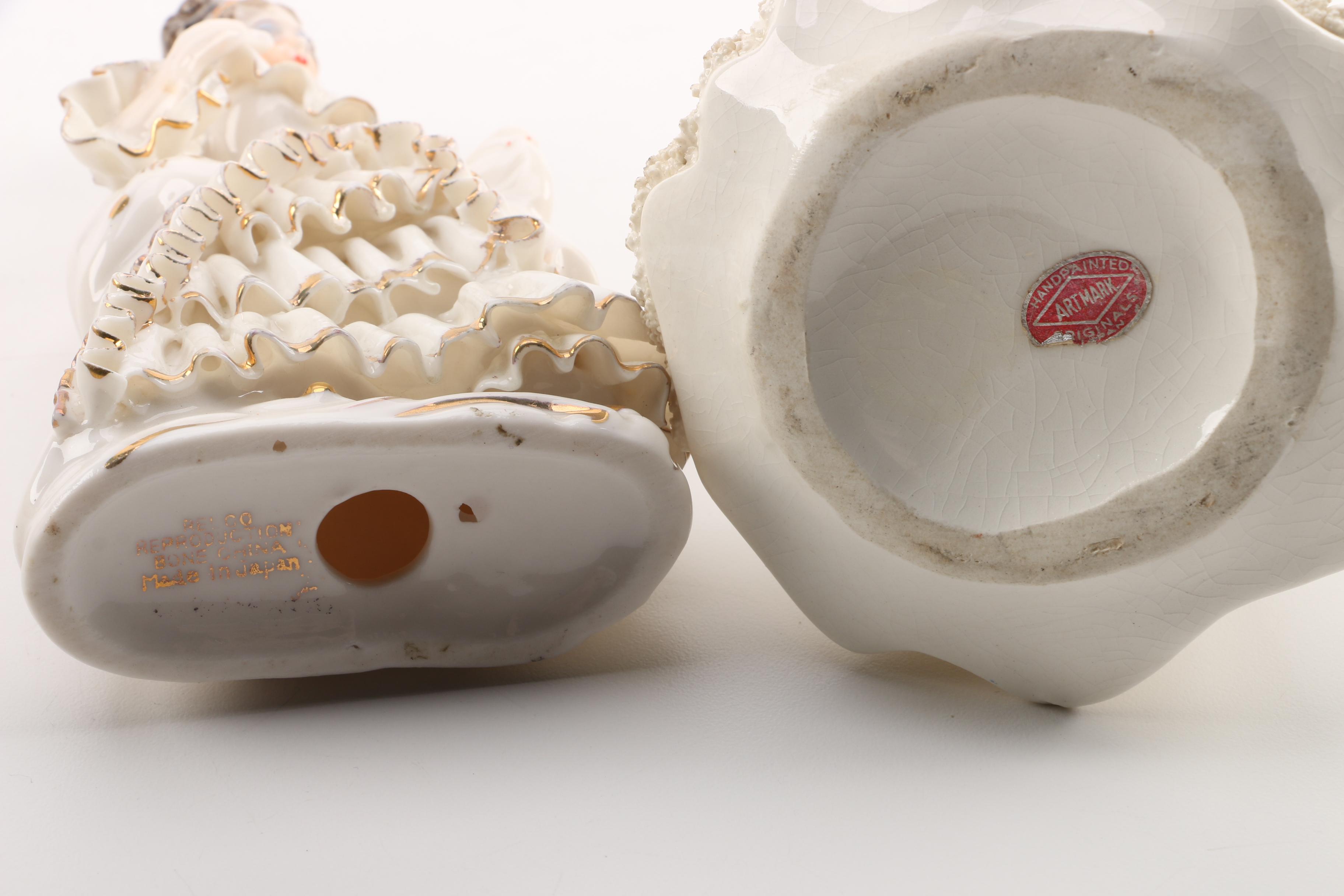 Hand-Painted Porcelain Figurines of Women by "Artmark", "Relco" and More