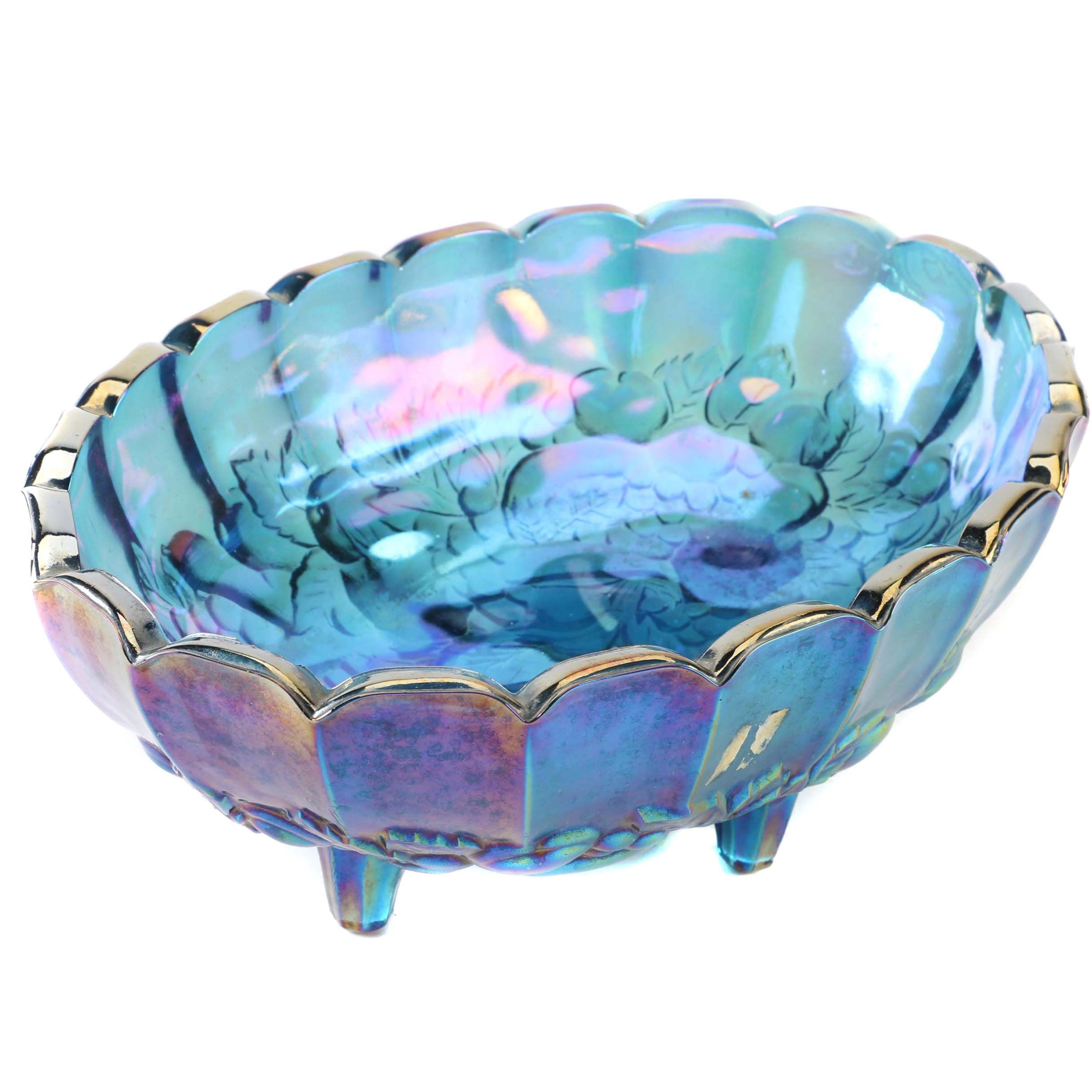 Vintage Indiana Glass "Harvest Grape" Carnival Glass Bowl