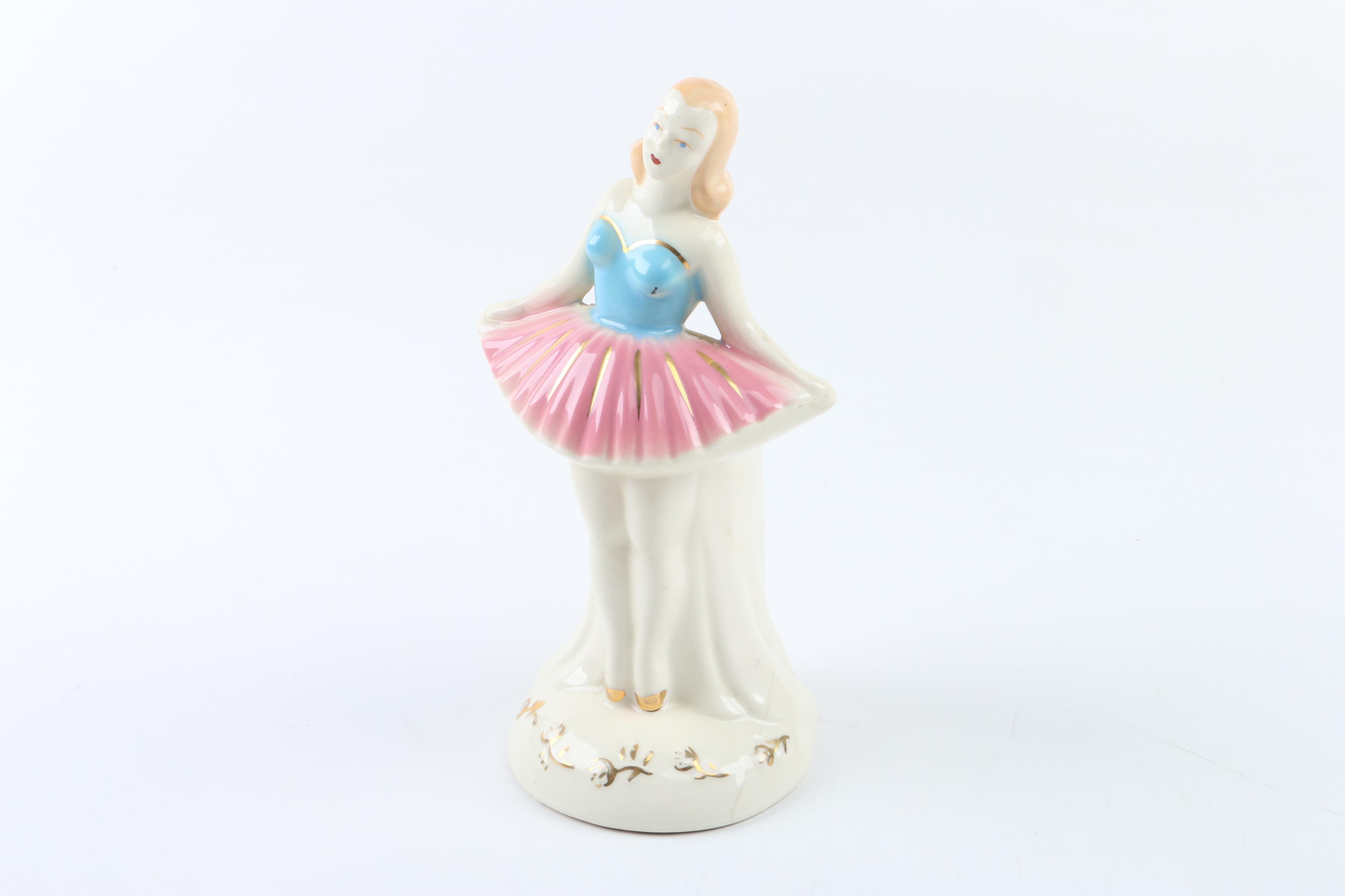Porcelain Victorian Lady and Ballerina Figurines