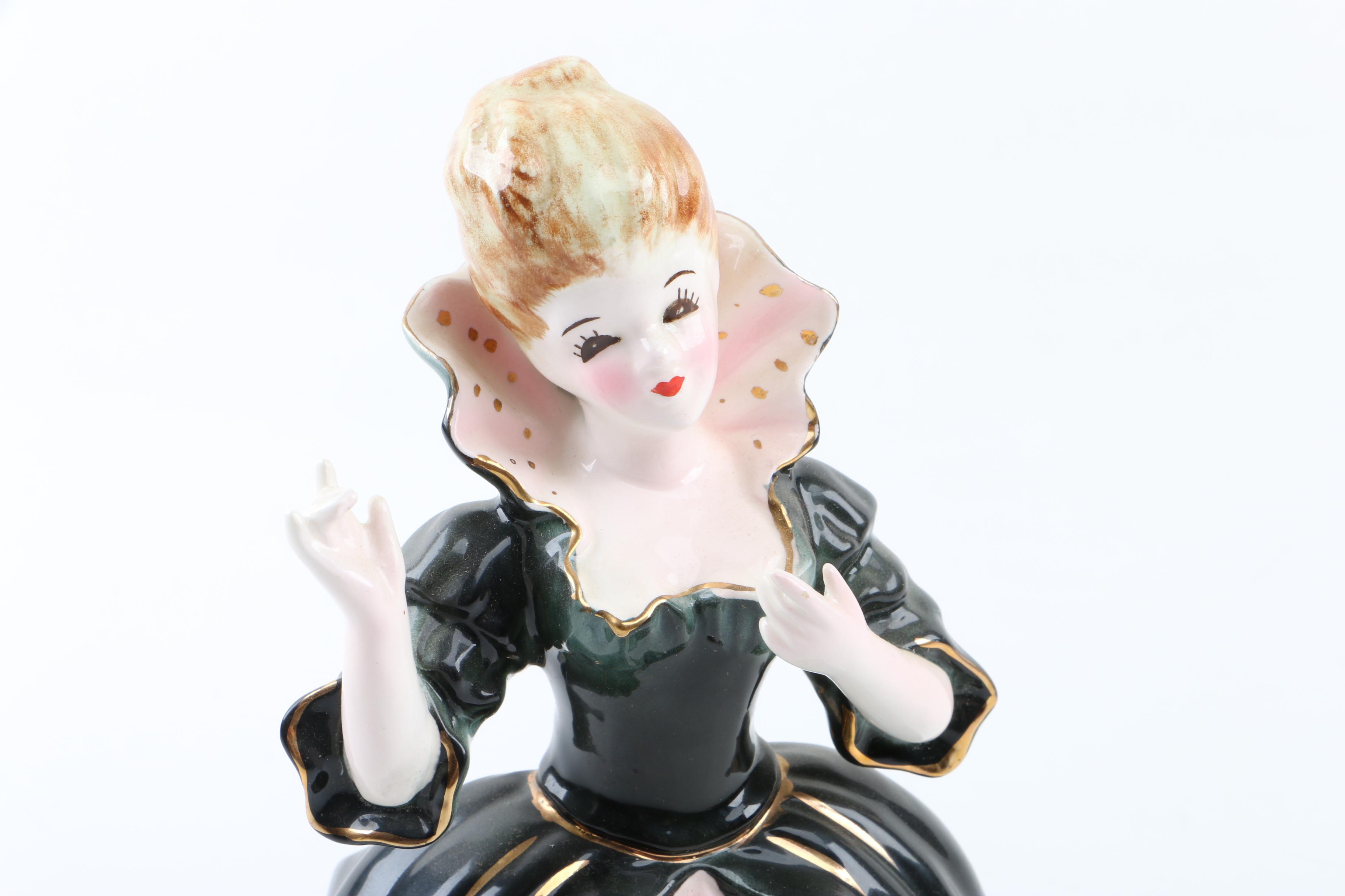 Porcelain Victorian Lady and Ballerina Figurines