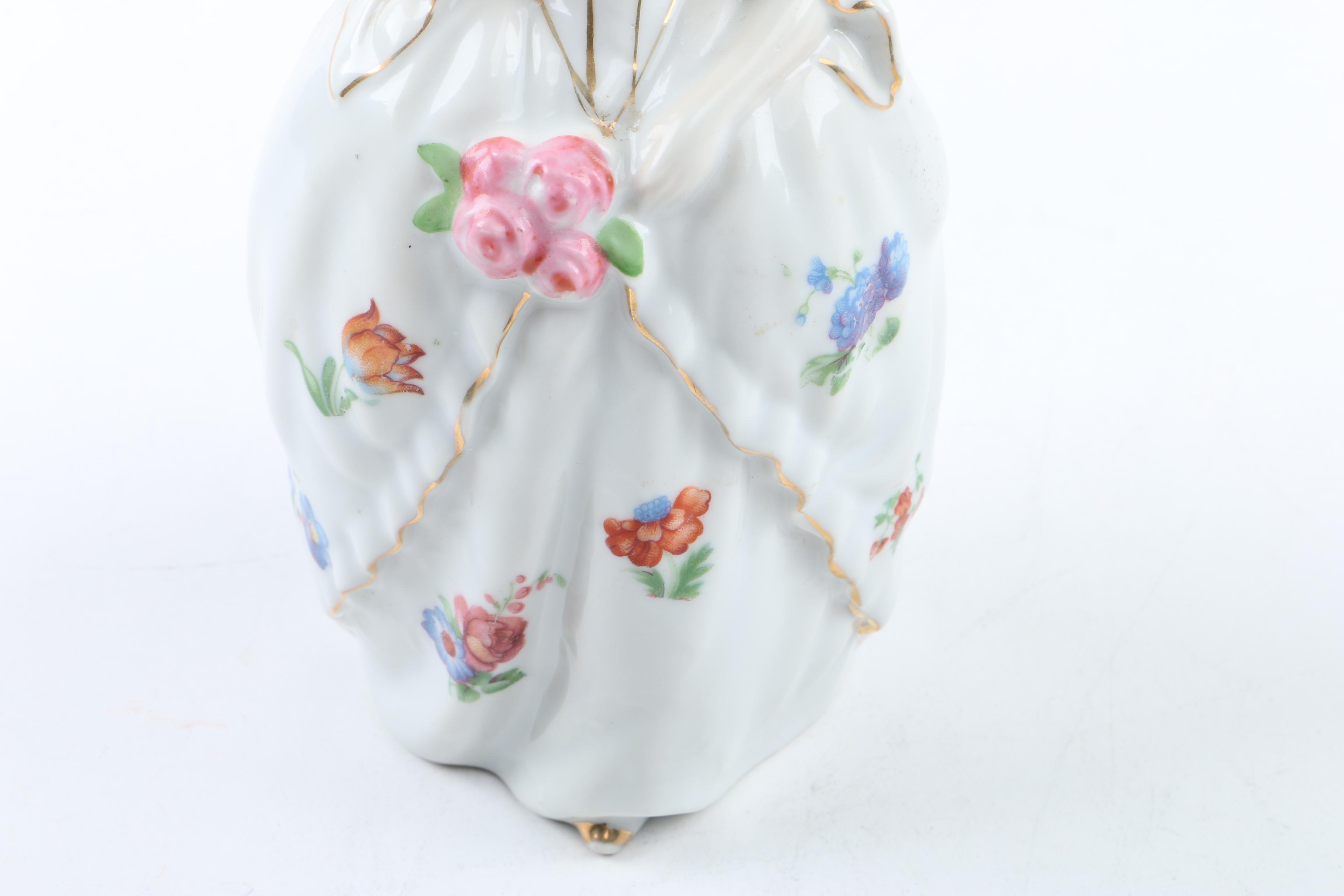 Porcelain Victorian Lady and Ballerina Figurines