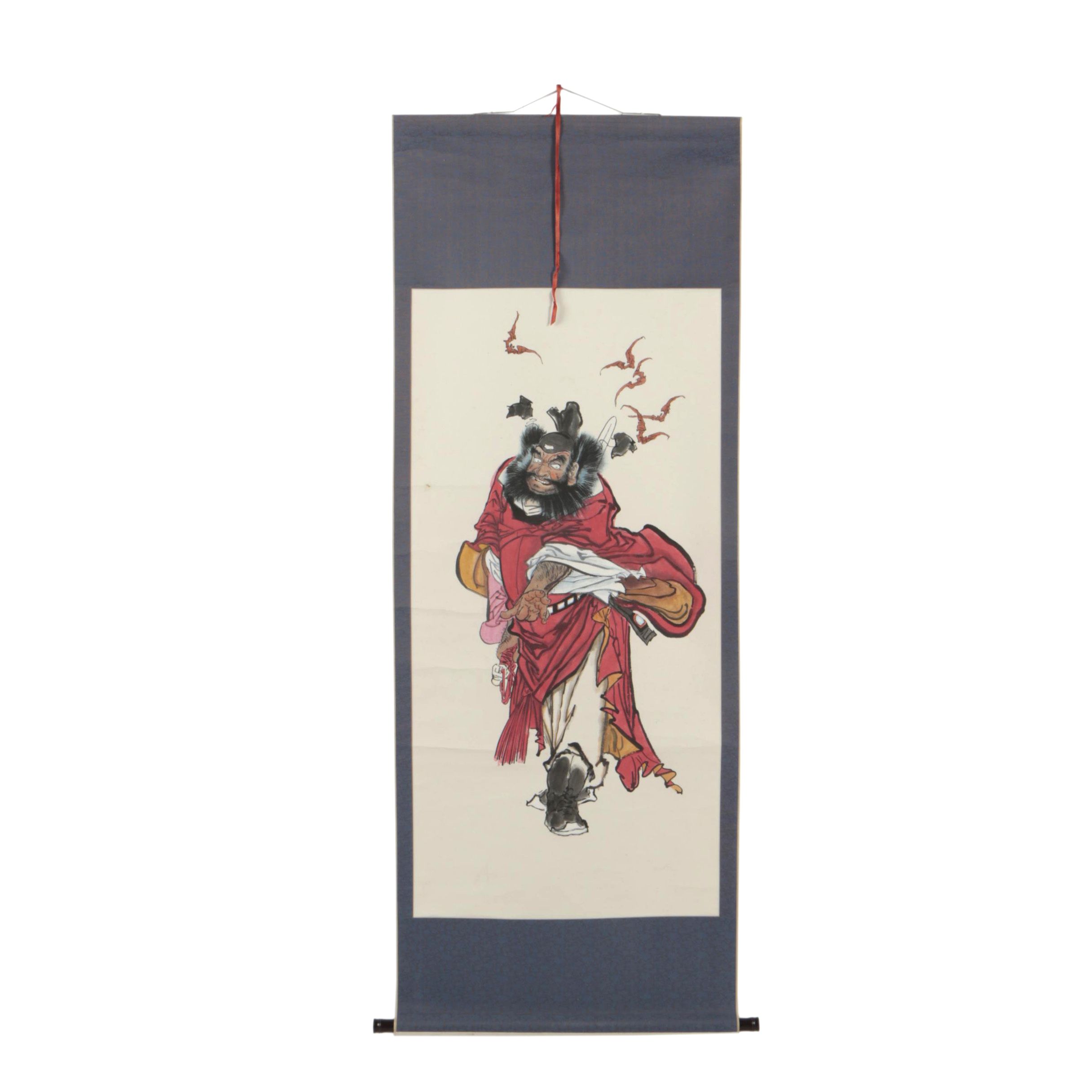Chinese Watercolor and Ink Hanging Scroll of Zhong Kui