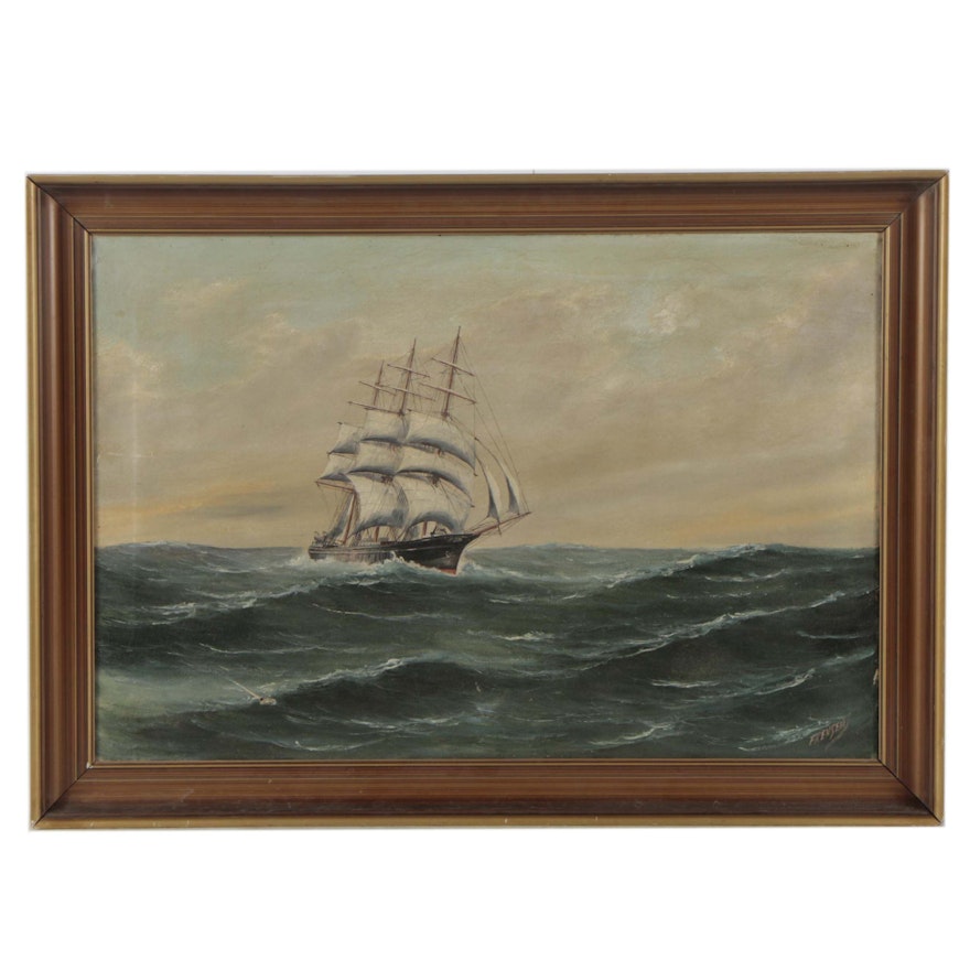 Frensen Oil Painting of a Ship