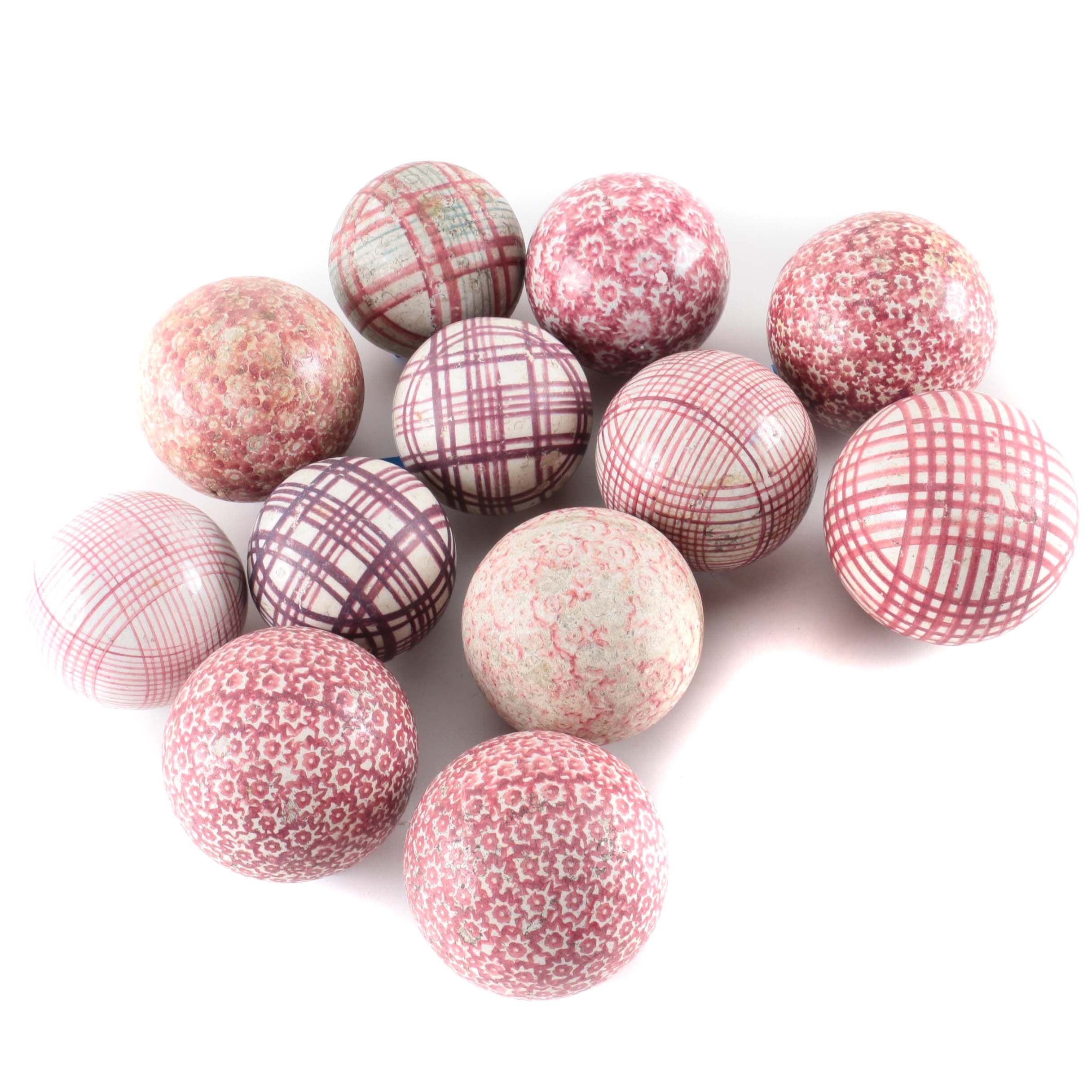 Assorted Vintage Painted Ceramic Carpet Balls