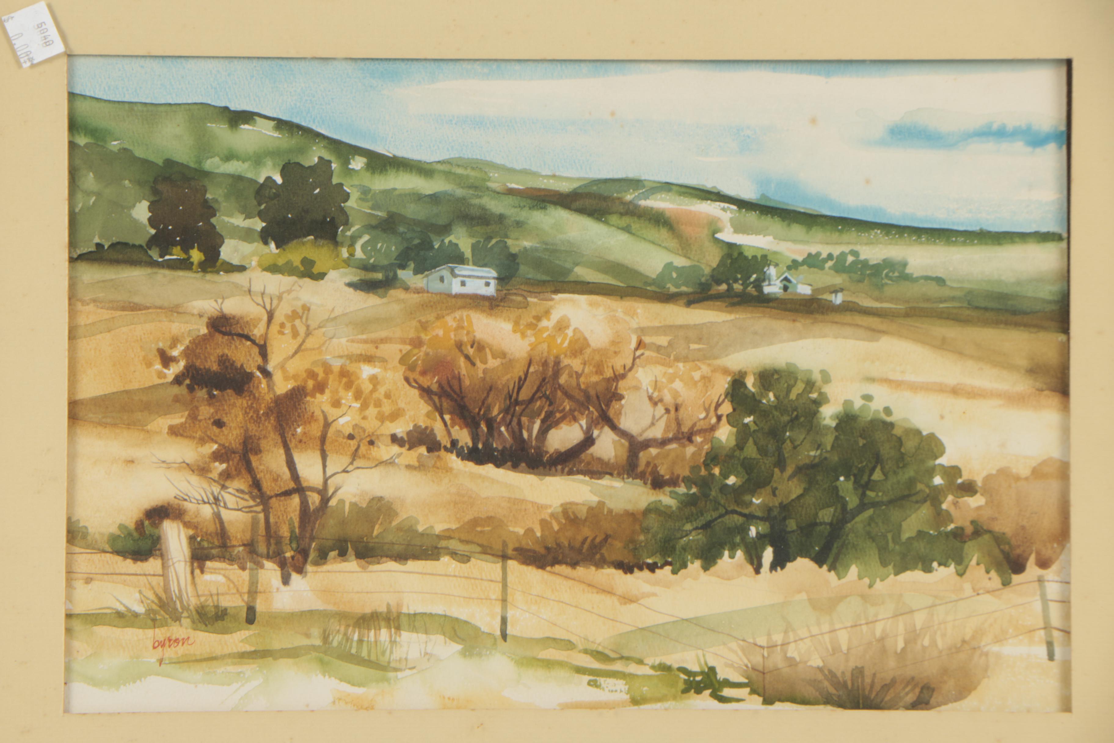 1973 Byron Rodarmel Watercolor Painting "Golden Valley"