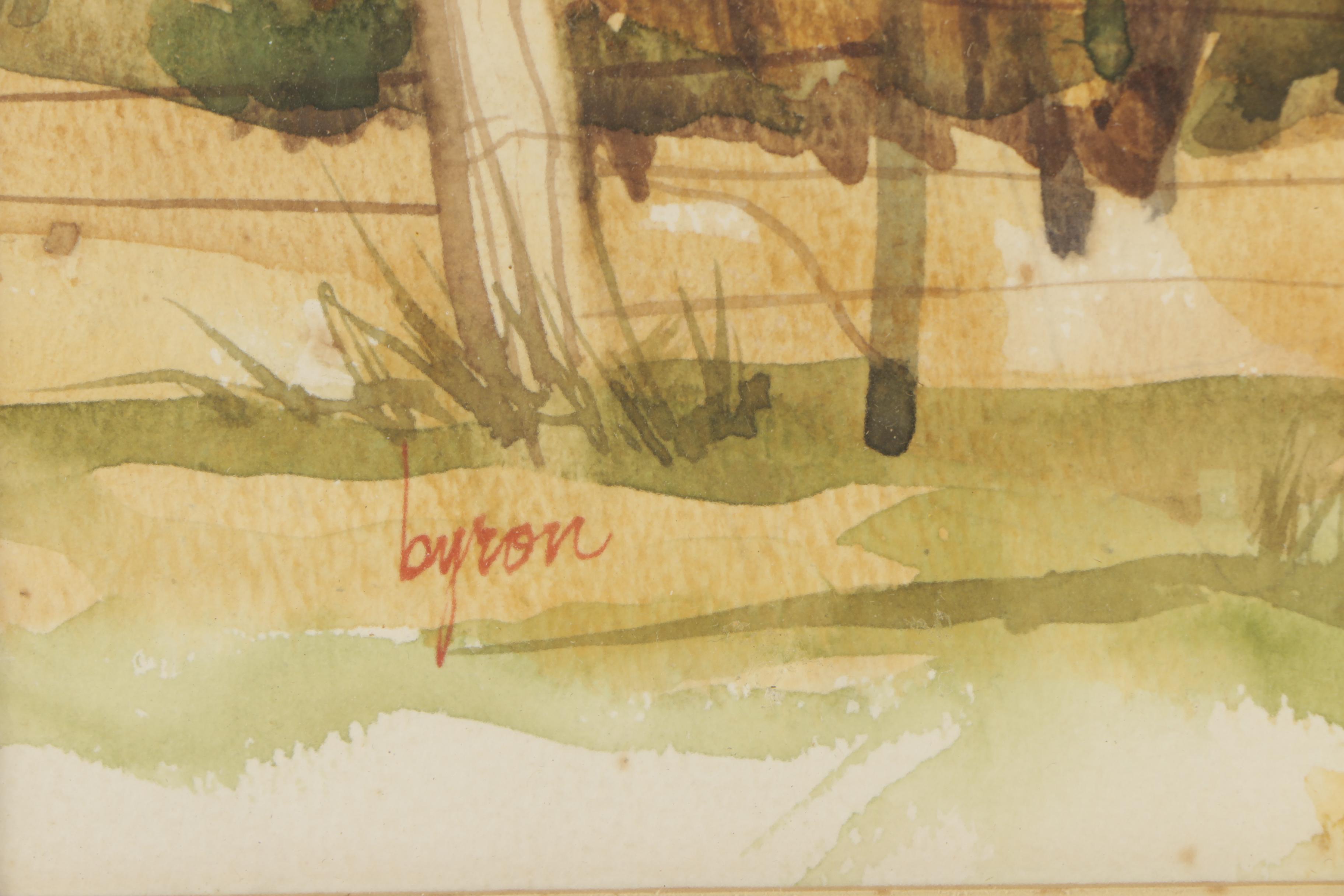 1973 Byron Rodarmel Watercolor Painting "Golden Valley"