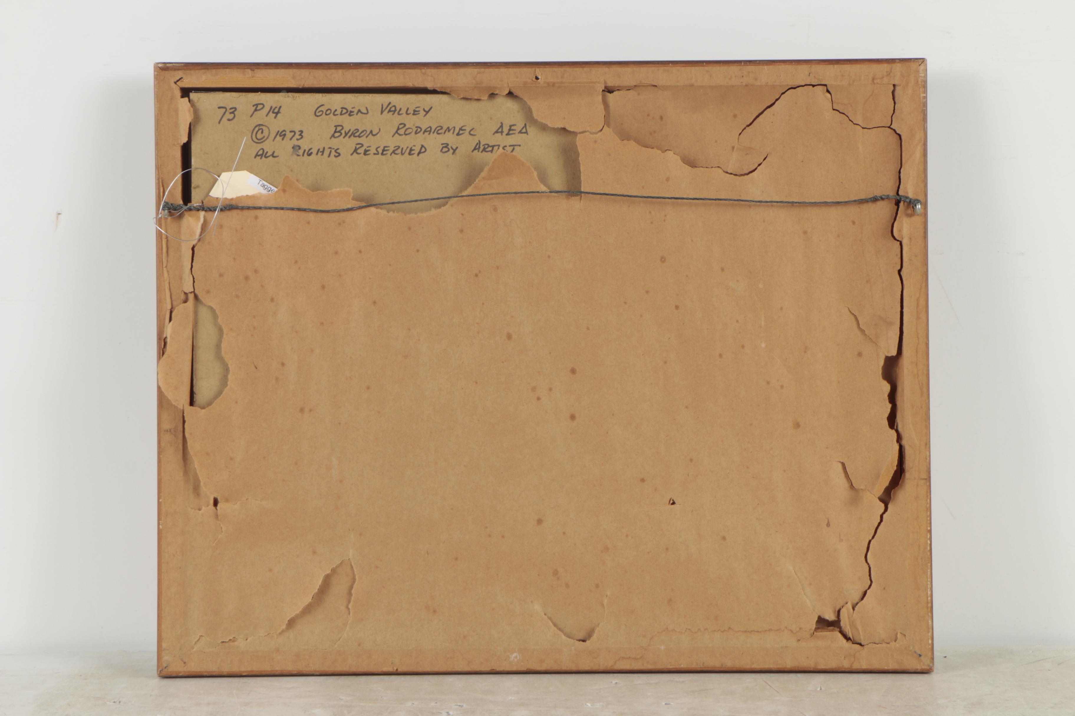 1973 Byron Rodarmel Watercolor Painting "Golden Valley"