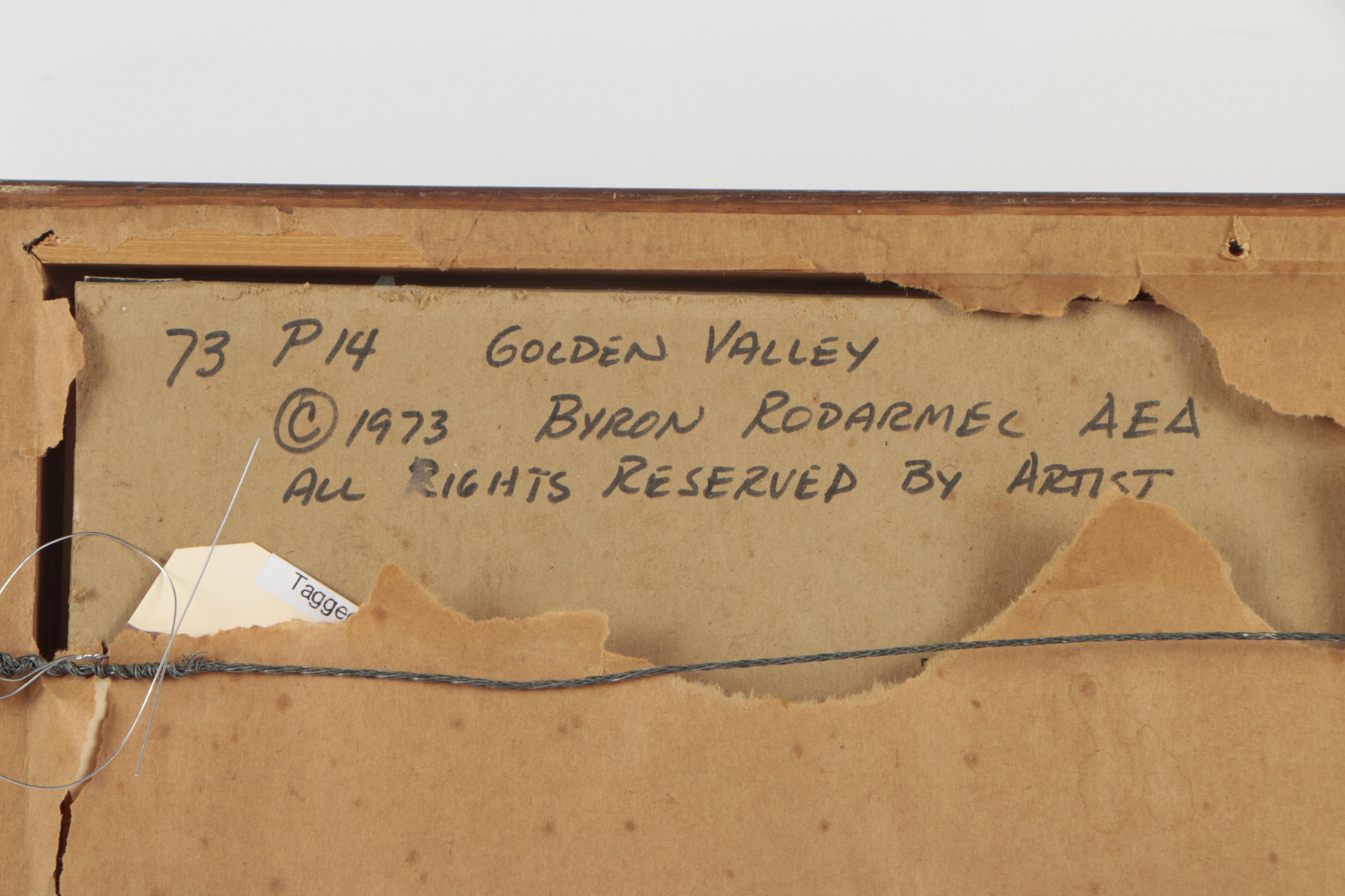 1973 Byron Rodarmel Watercolor Painting "Golden Valley"