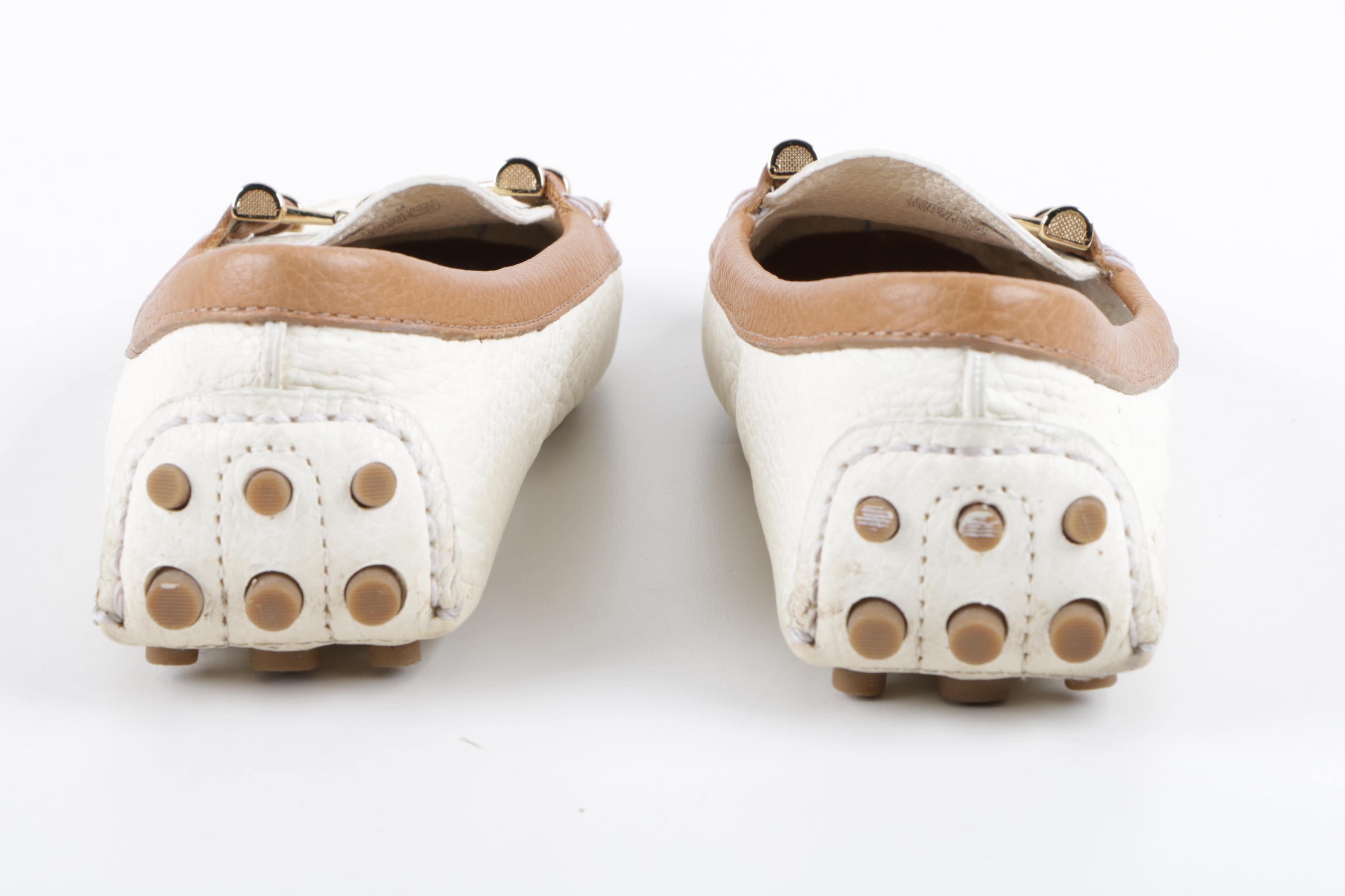 Tory Burch Daria Driver Tumbled Leather Flats