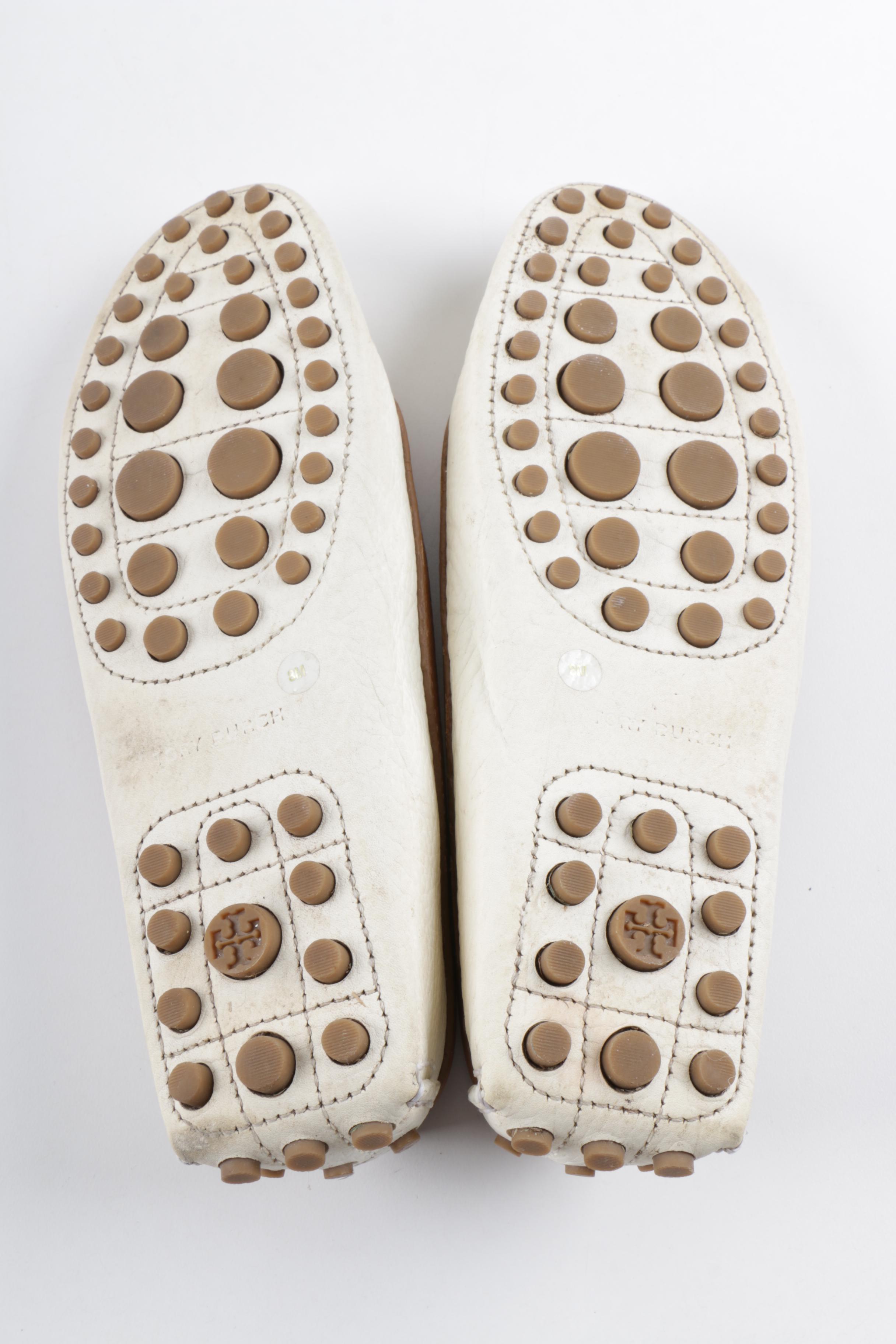 Tory Burch Daria Driver Tumbled Leather Flats