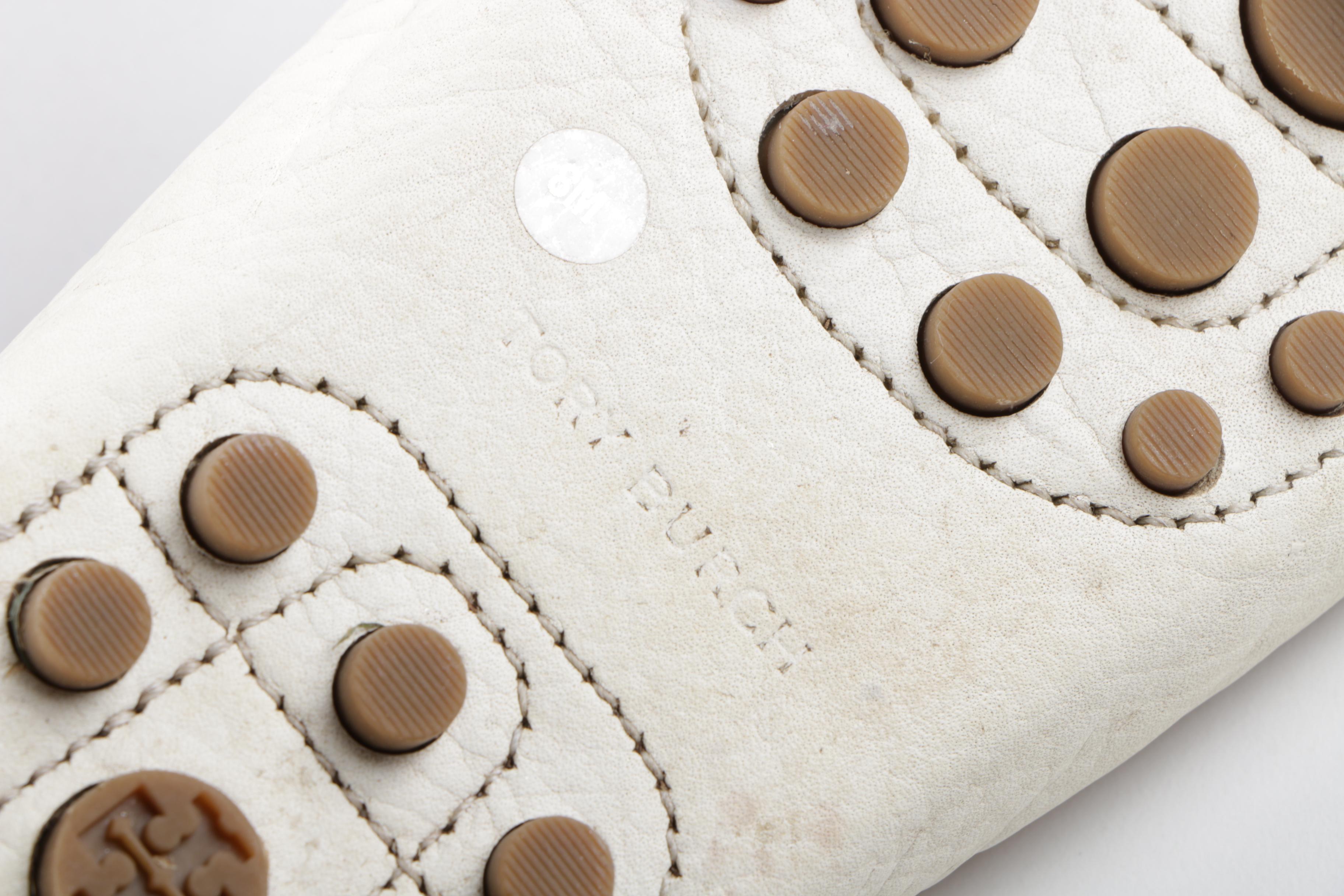 Tory Burch Daria Driver Tumbled Leather Flats