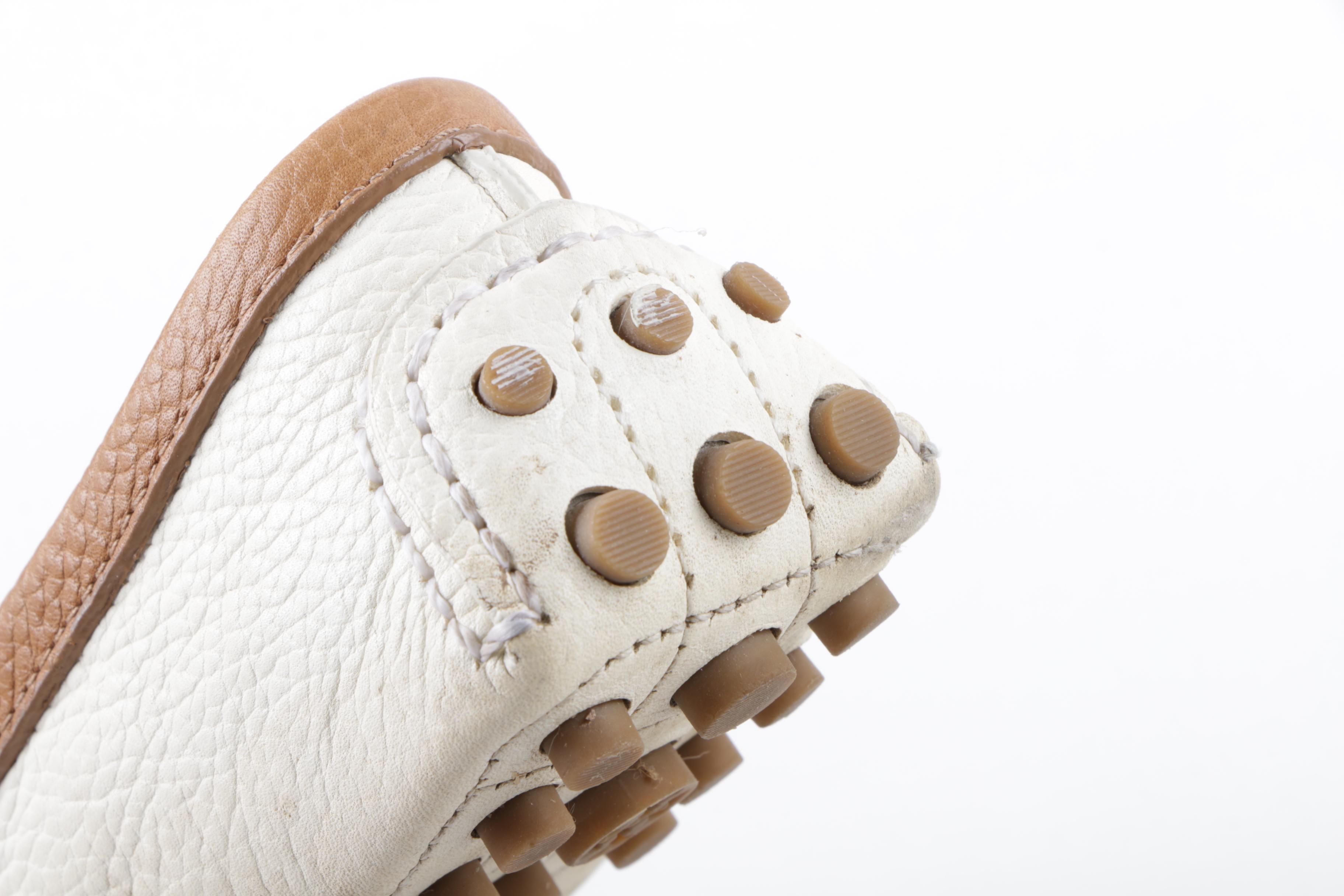 Tory Burch Daria Driver Tumbled Leather Flats