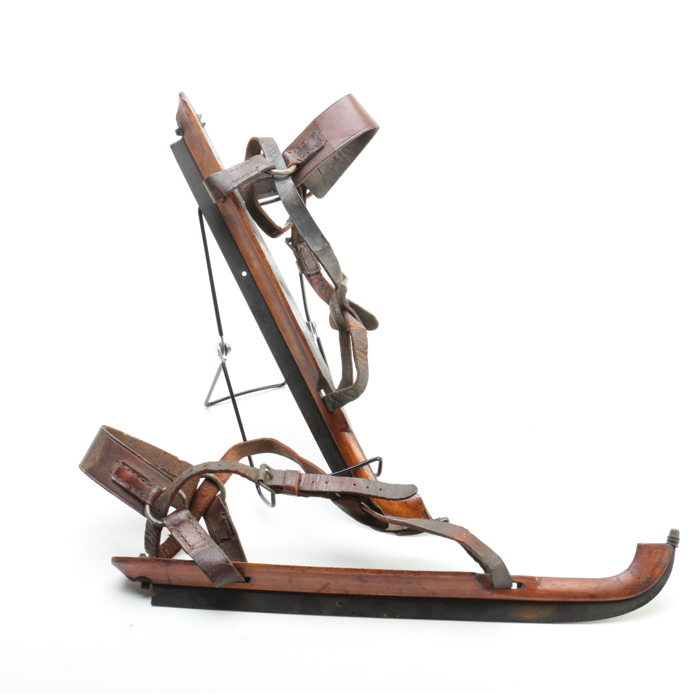 Vintage Wooden Ice Skates