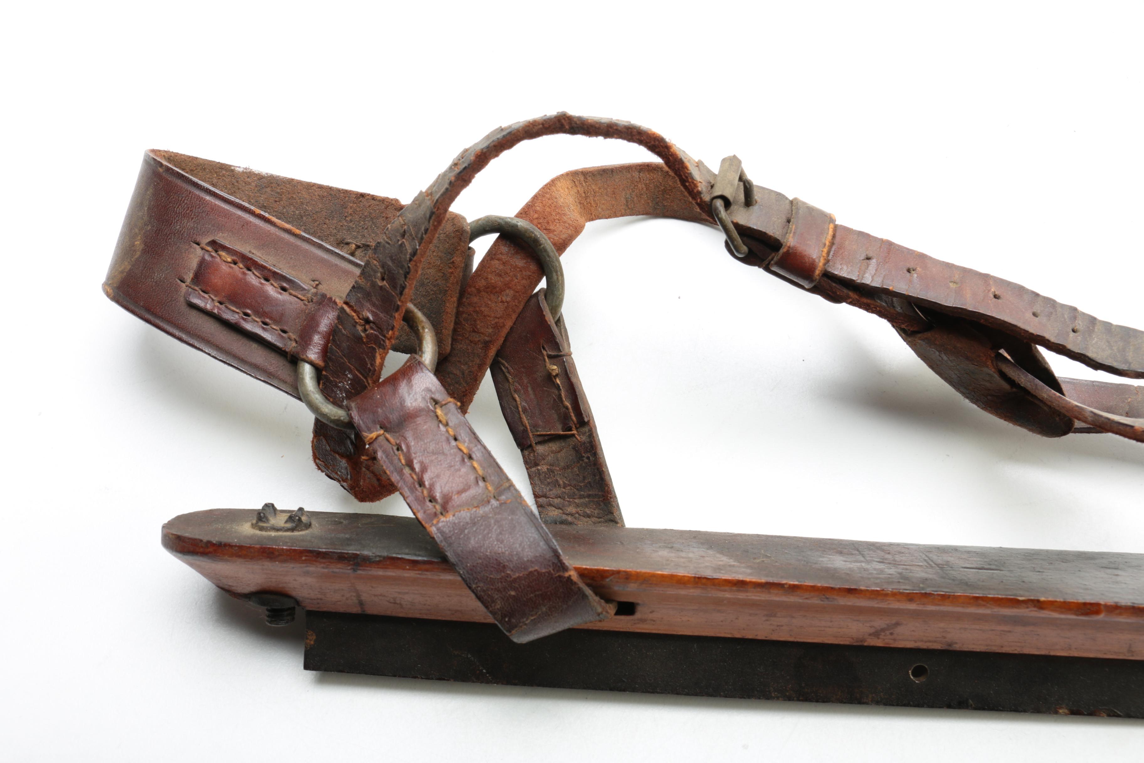 Vintage Wooden Ice Skates