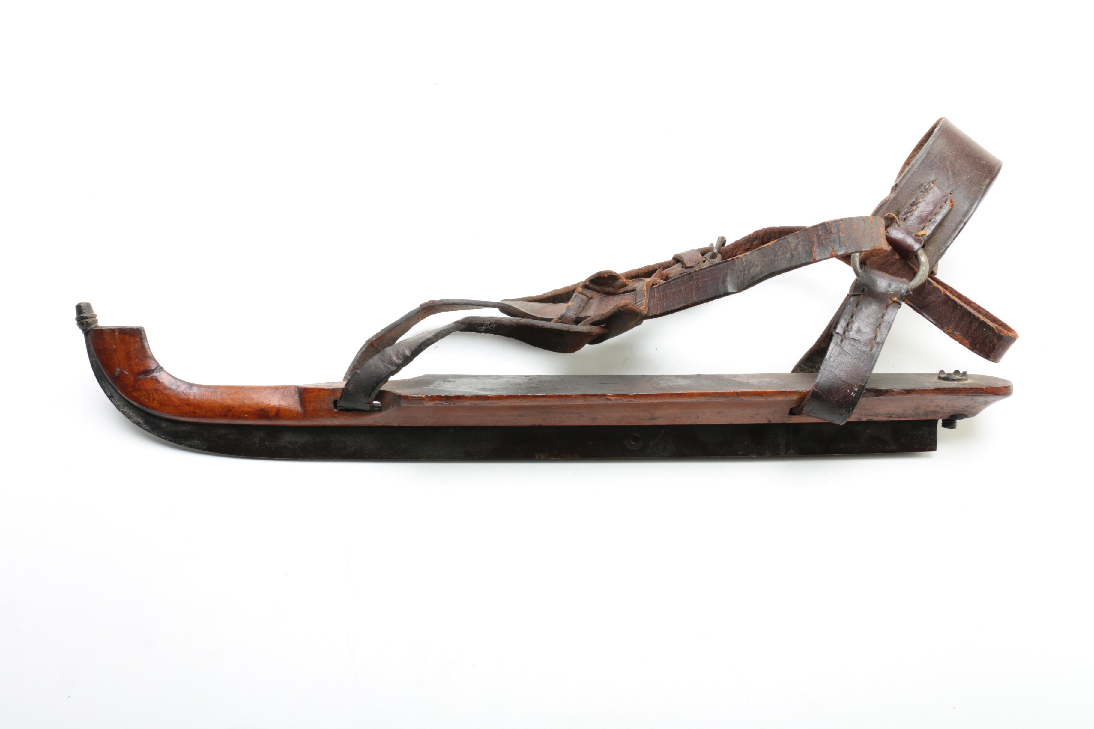 Vintage Wooden Ice Skates