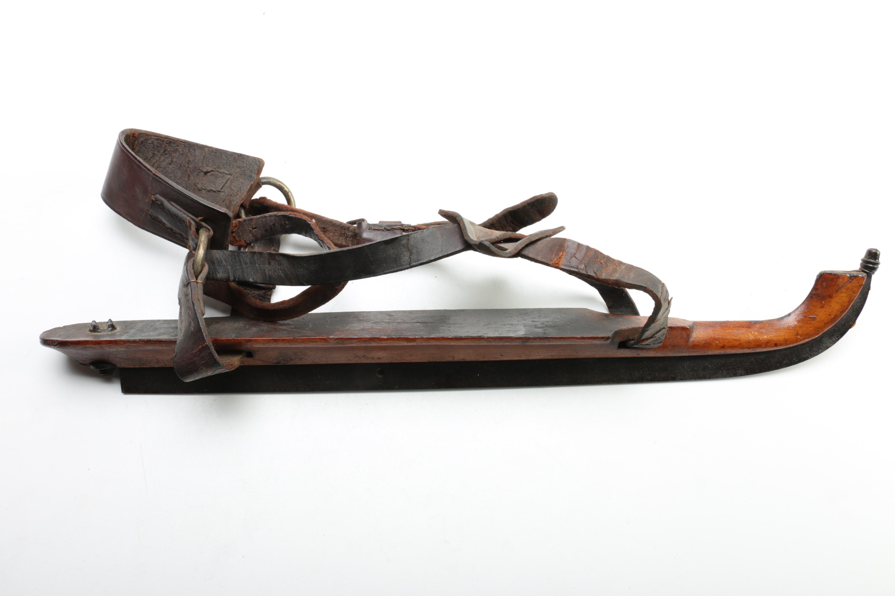 Vintage Wooden Ice Skates