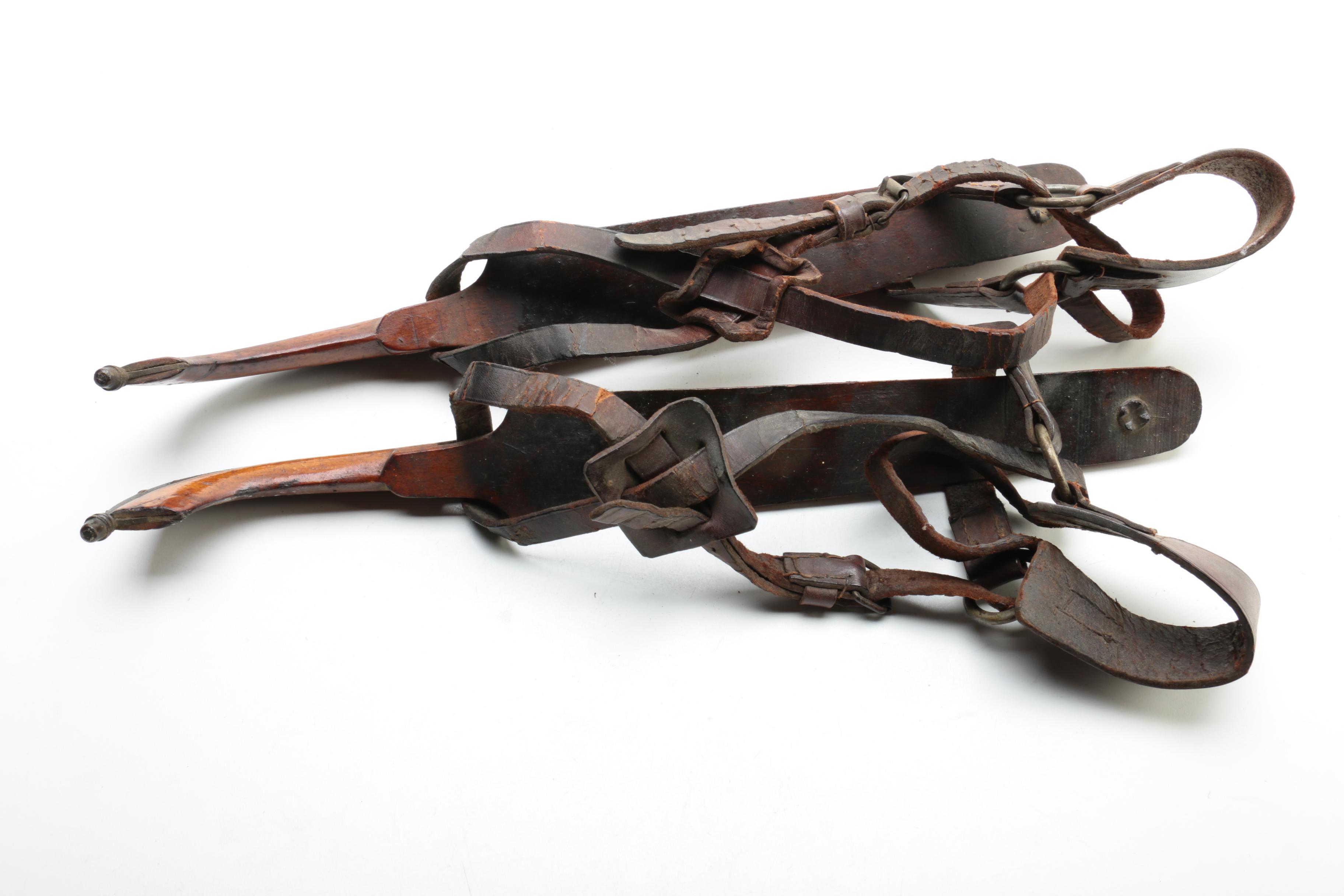 Vintage Wooden Ice Skates