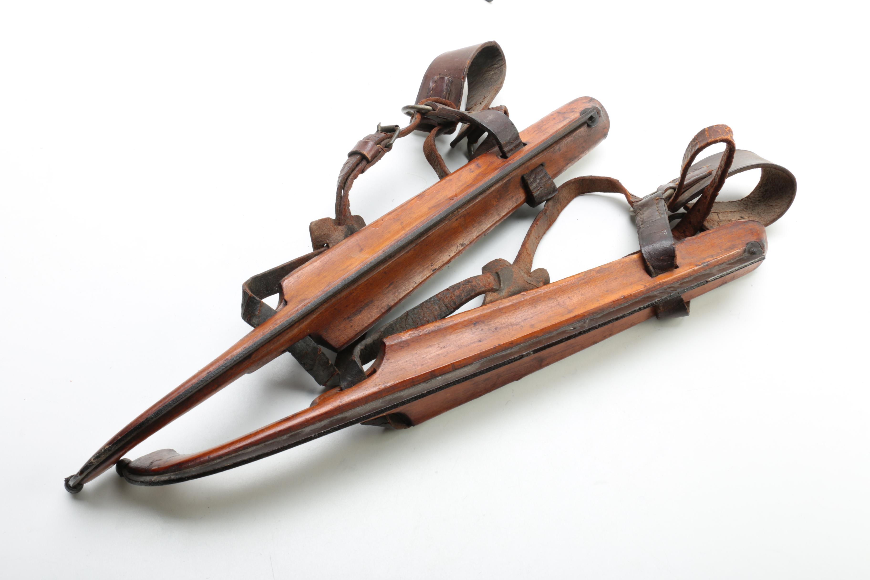 Vintage Wooden Ice Skates