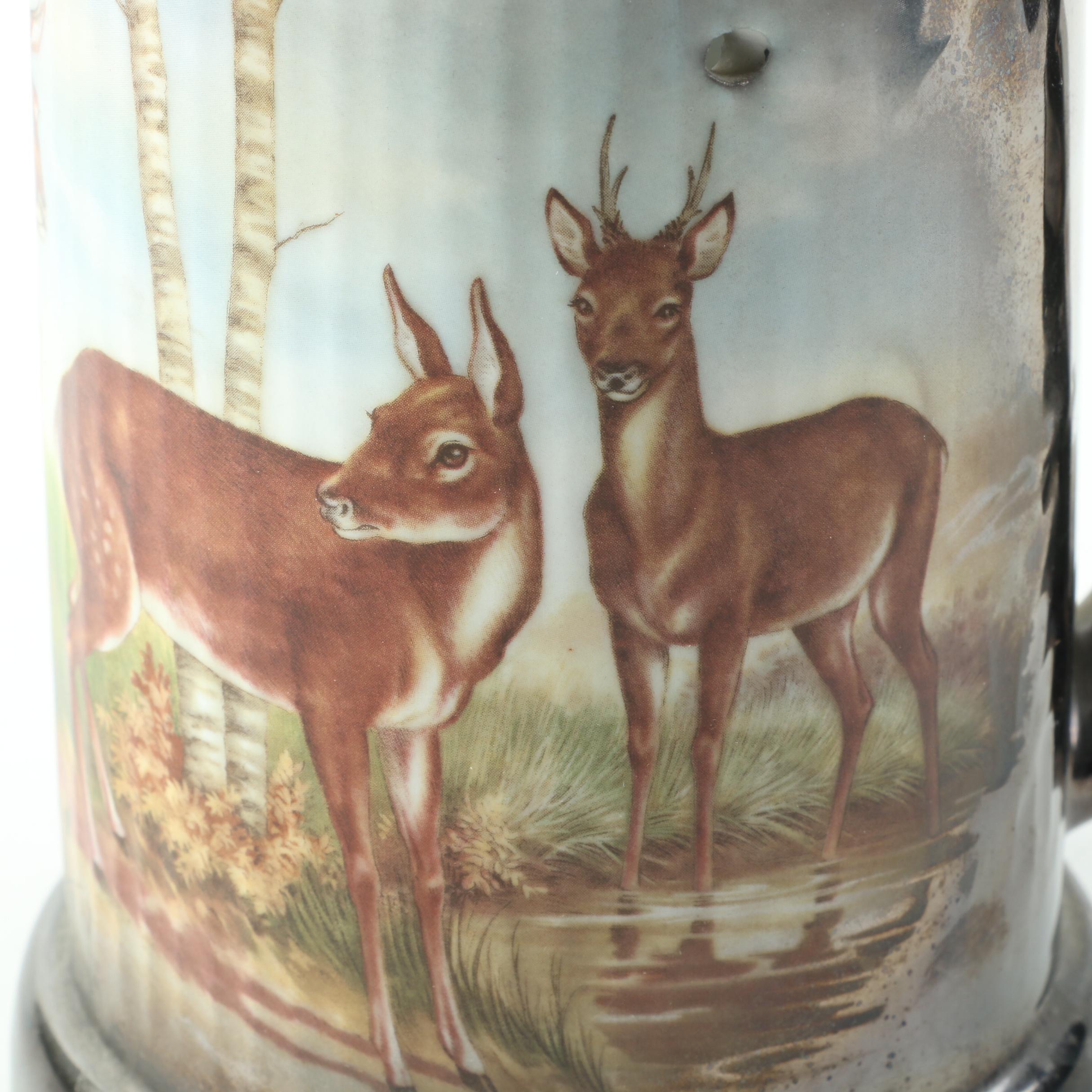 Vintage Schedel Bavaria Puzzle Trick Stein with Stag Decoration