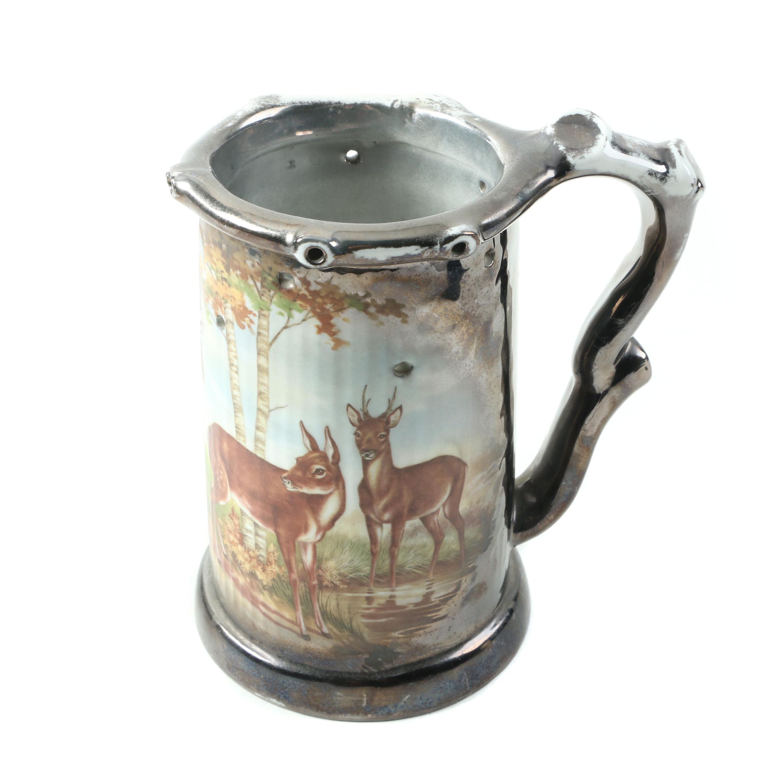 Vintage Schedel Bavaria Puzzle Trick Stein with Stag Decoration