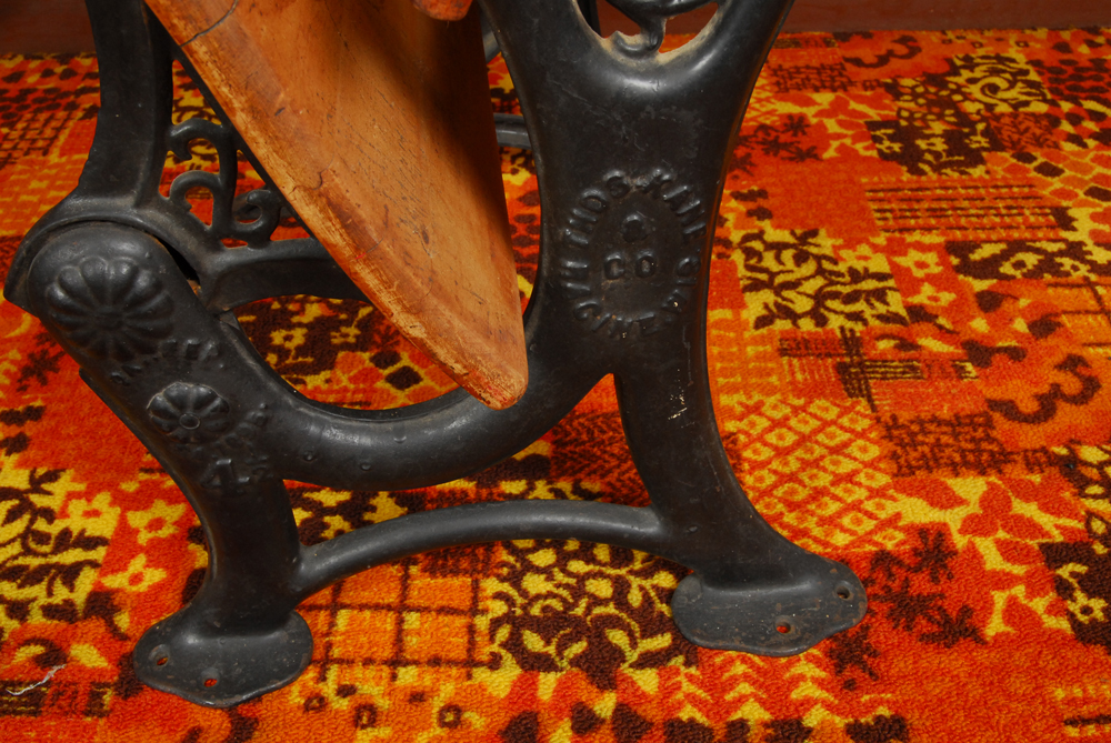 Antique Thomas Kane & Co. Maple and Cast Iron School Desk