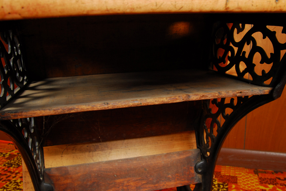 Antique Thomas Kane & Co. Maple and Cast Iron School Desk