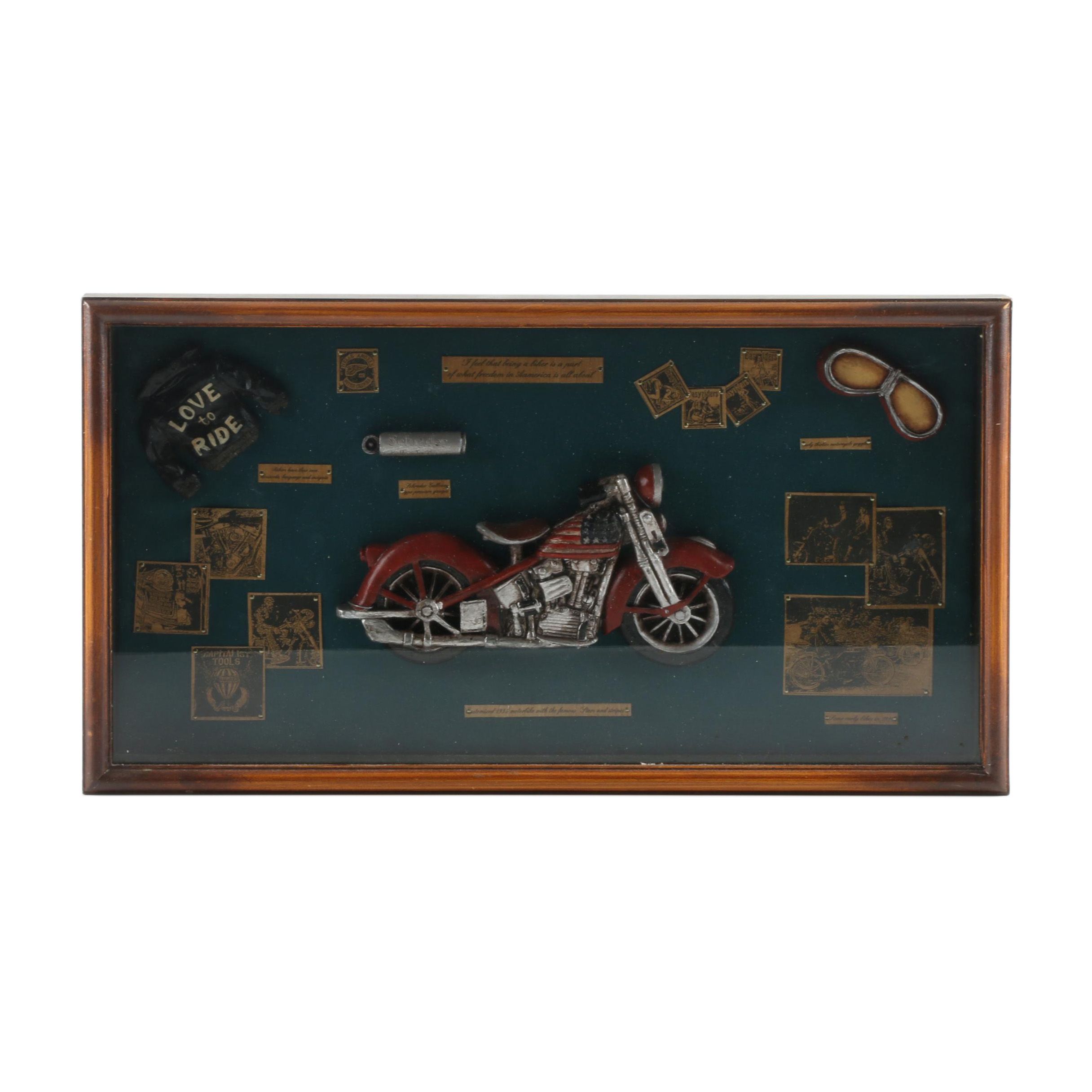 Vintage Motorcycle Shadow Box Display