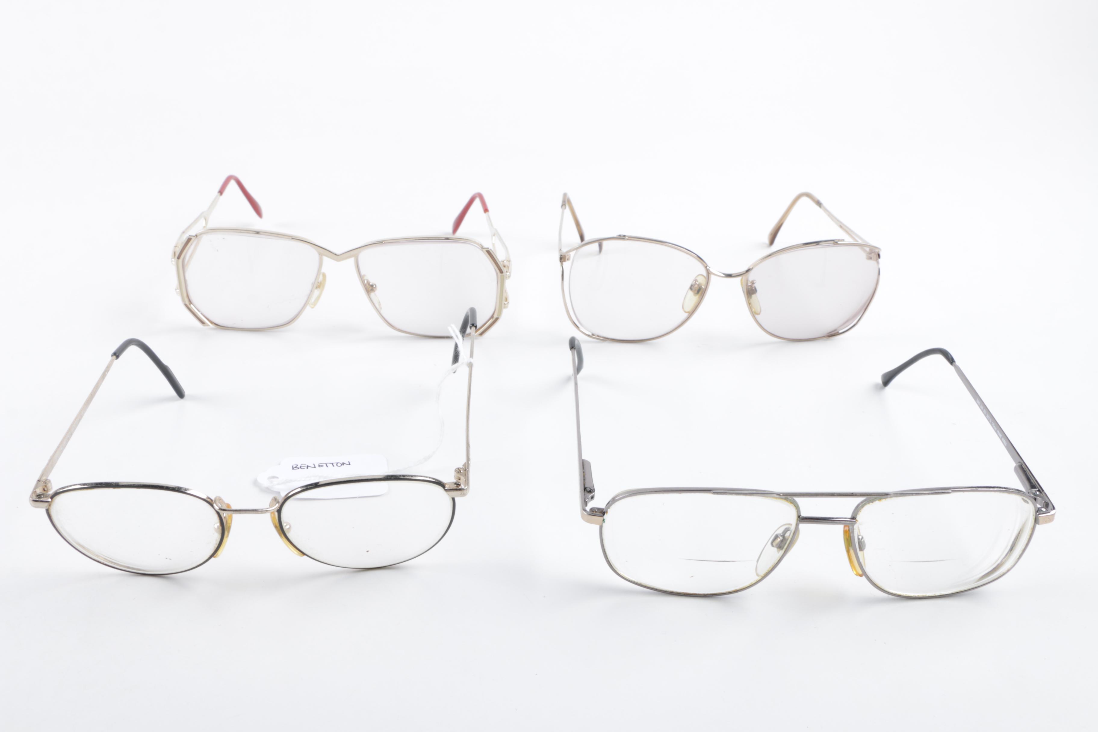 Vintage Prescription Eyeglasses Including Benetton, Titmus, and Ellen Tracy