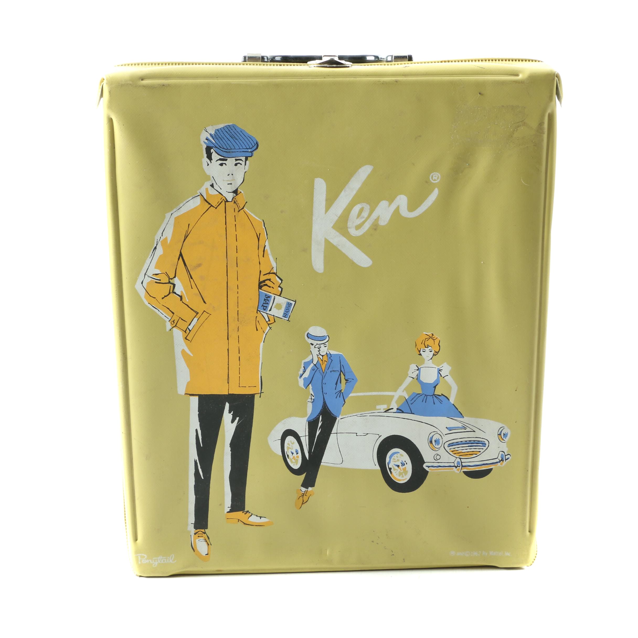 1960s Mattel "Ken" Doll with Ponytail Carrying Case
