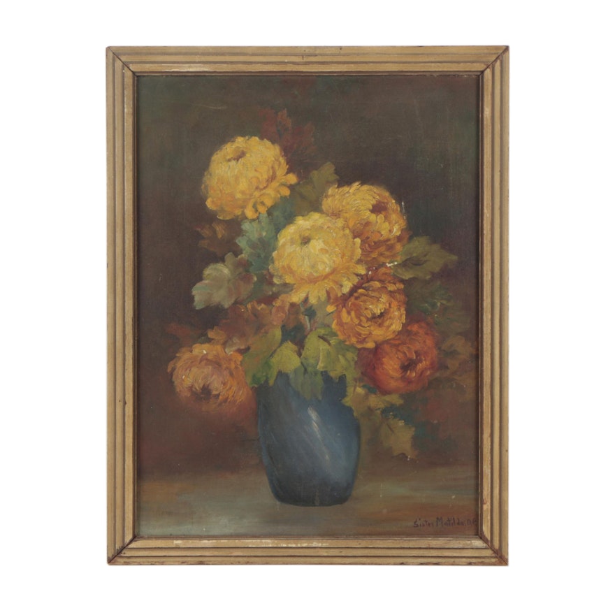 Sister Matilda Oil Floral Bouquet Painting