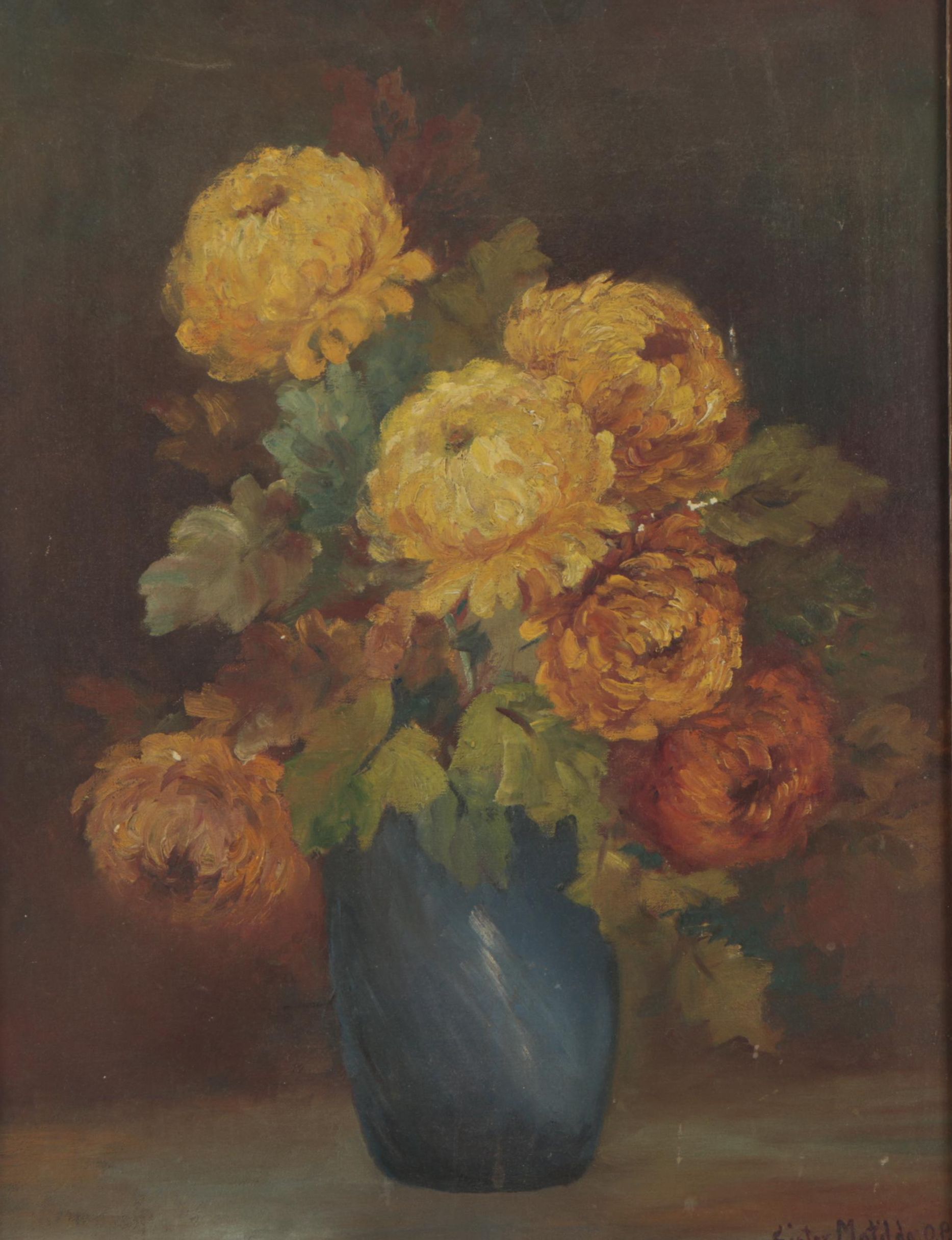 Sister Matilda Oil Floral Bouquet Painting