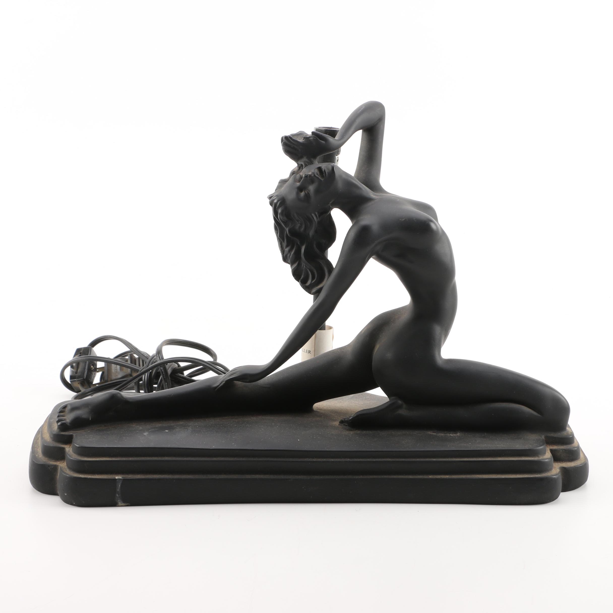 Art Deco Nude Woman Accent Lamp