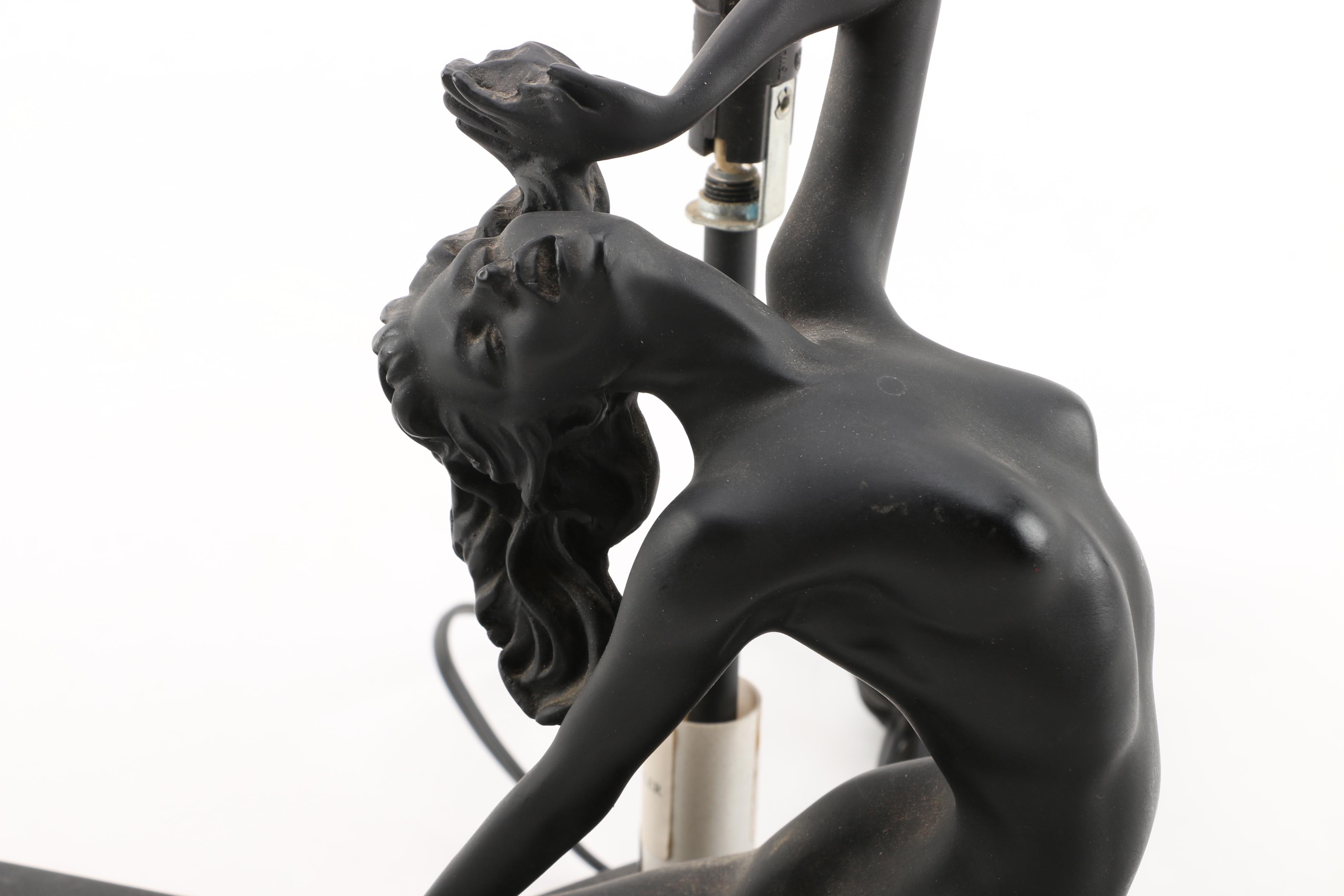 Art Deco Nude Woman Accent Lamp
