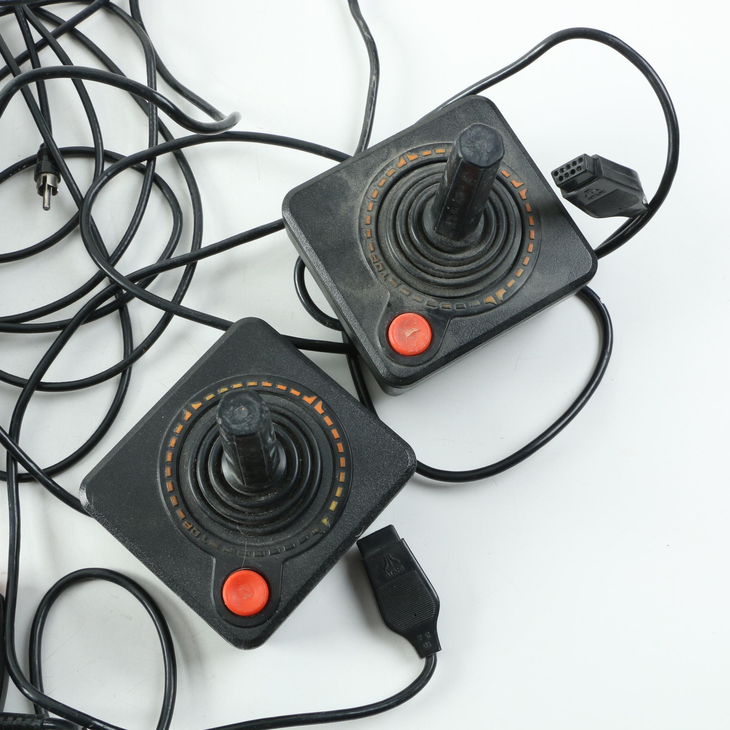 Atari 2600 Console with Games and Controllers