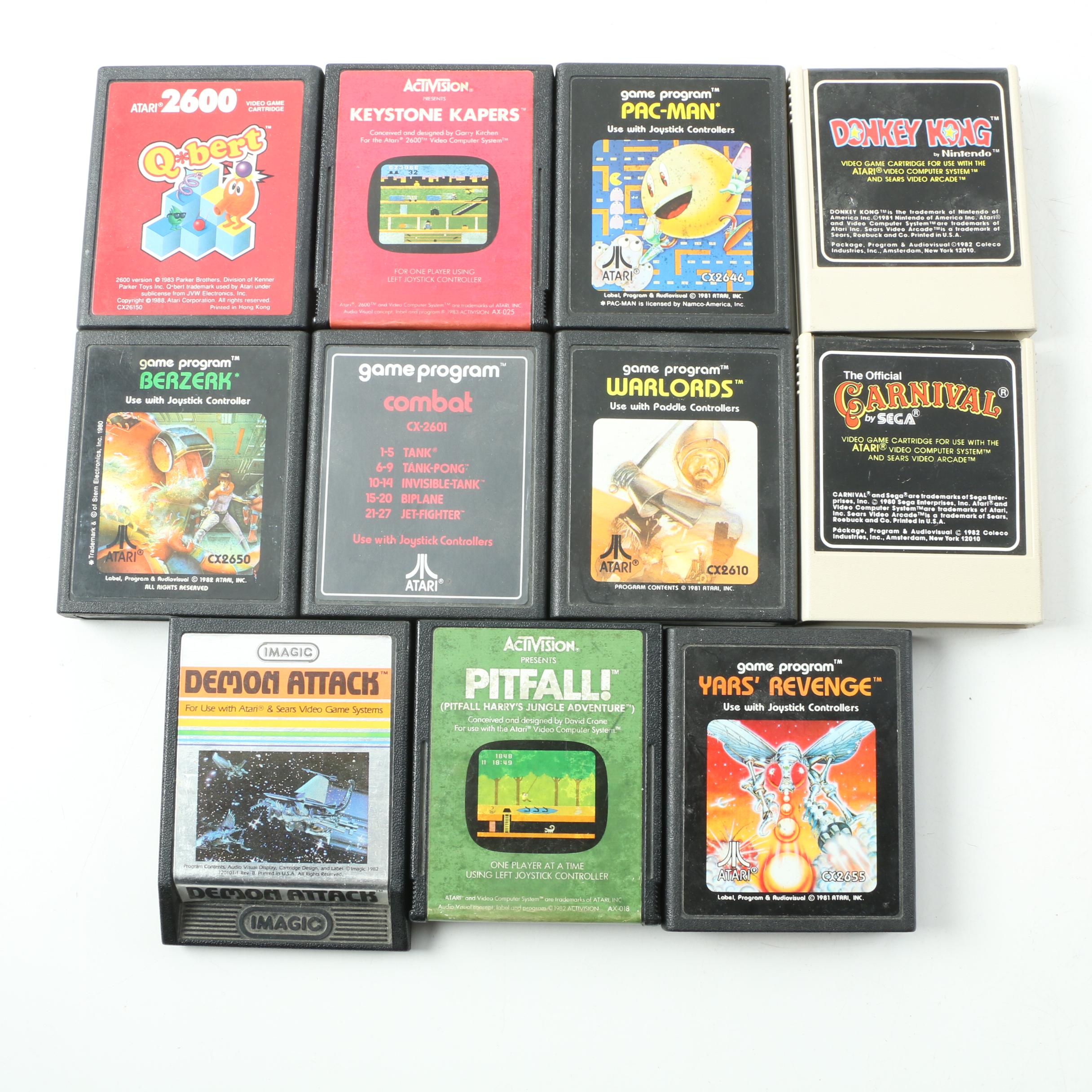 Atari 2600 Console with Games and Controllers