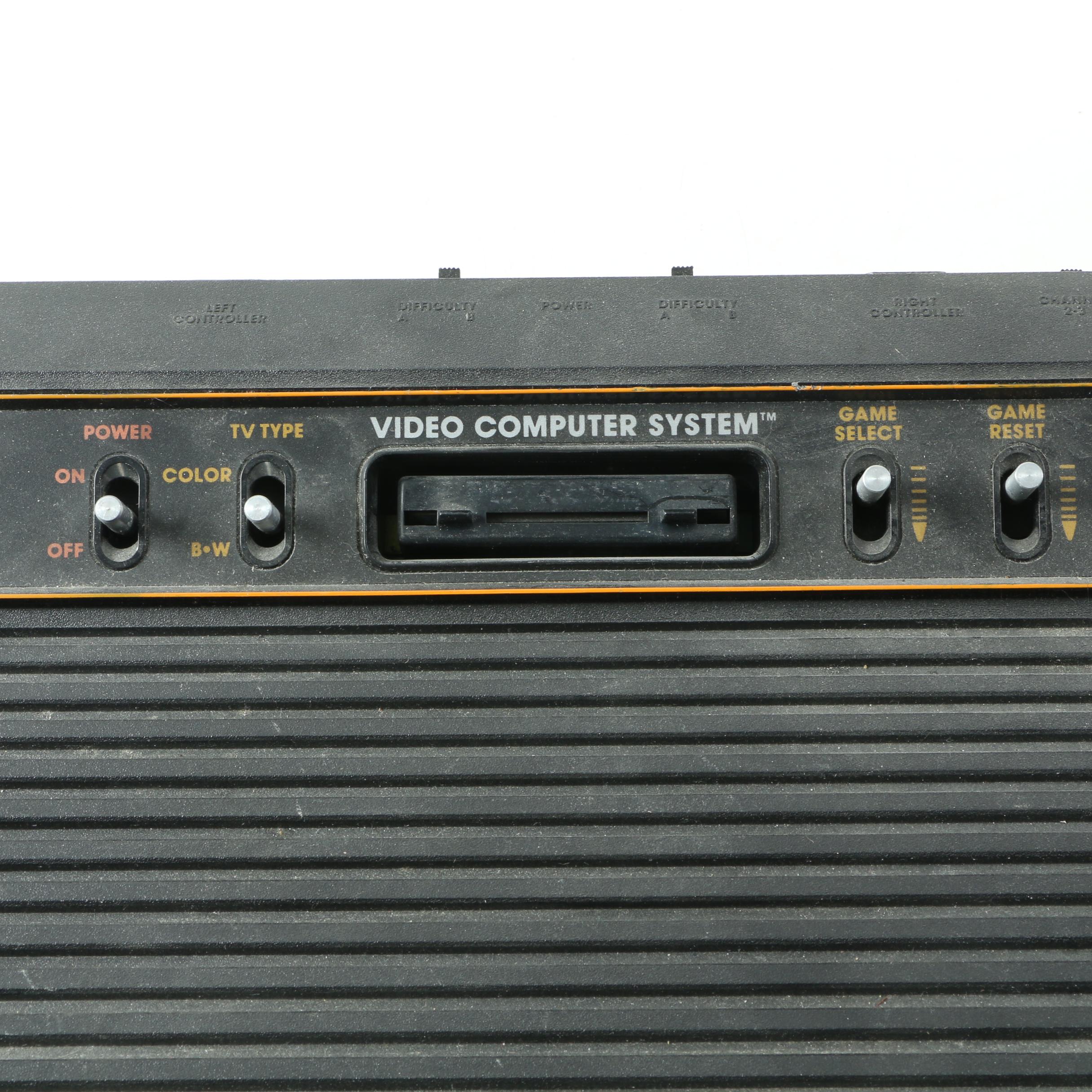 Atari 2600 Console with Games and Controllers