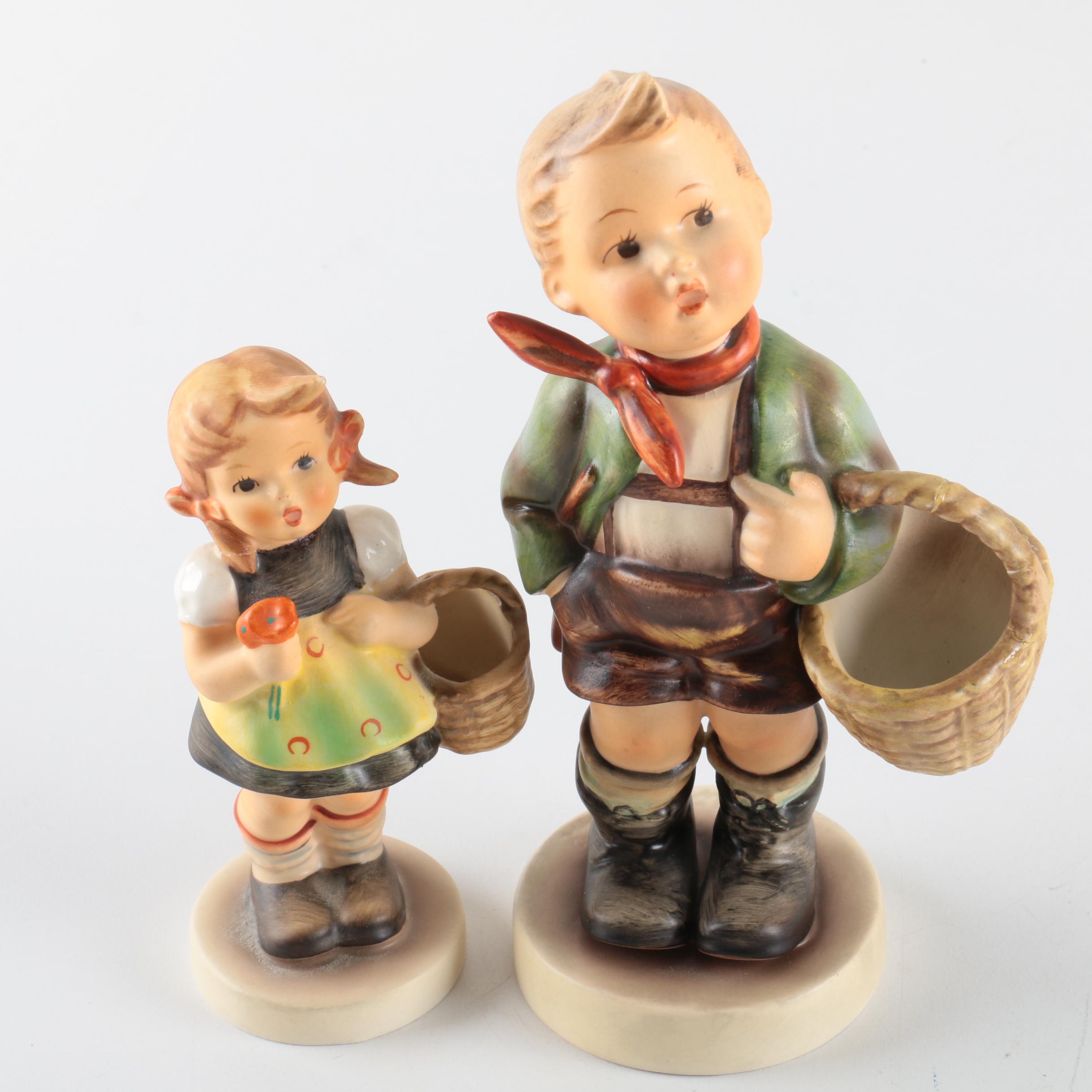 Hummel "Village Boy", "Sister", and "Banjo Player" Figurines