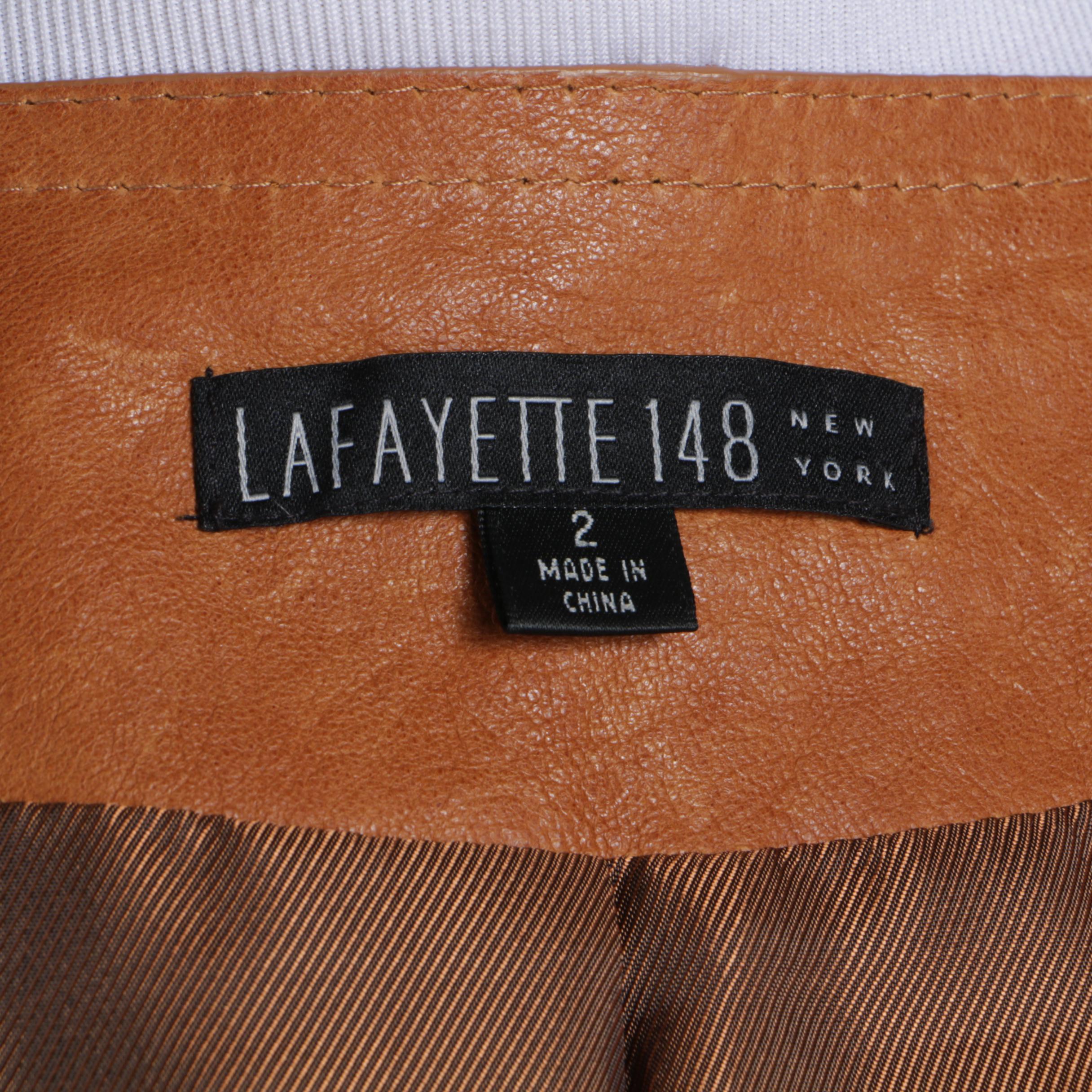 Women's Lafayette 148 New York Brown Leather Jacket