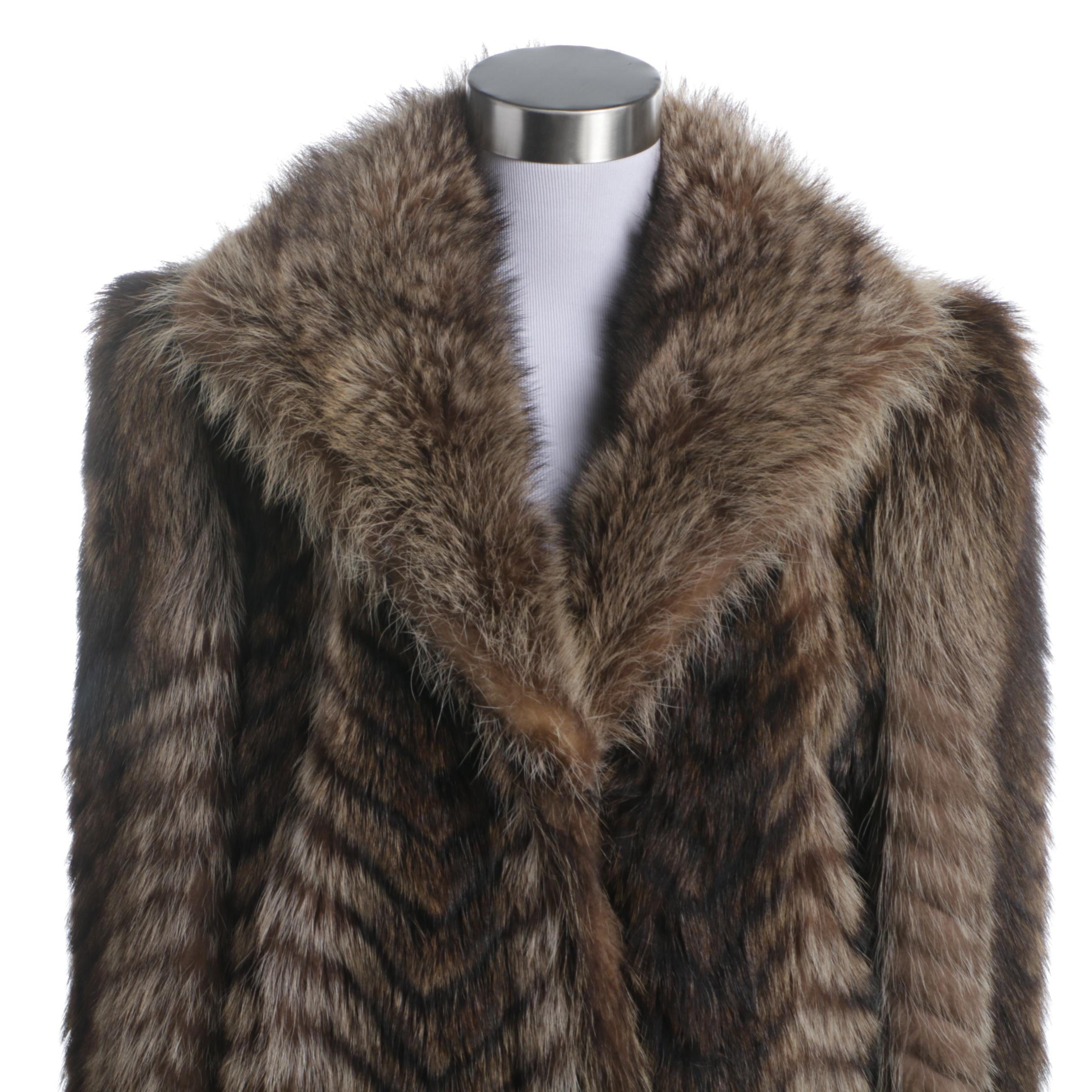 Women's Vintage Traeger Raccoon Fur Coat