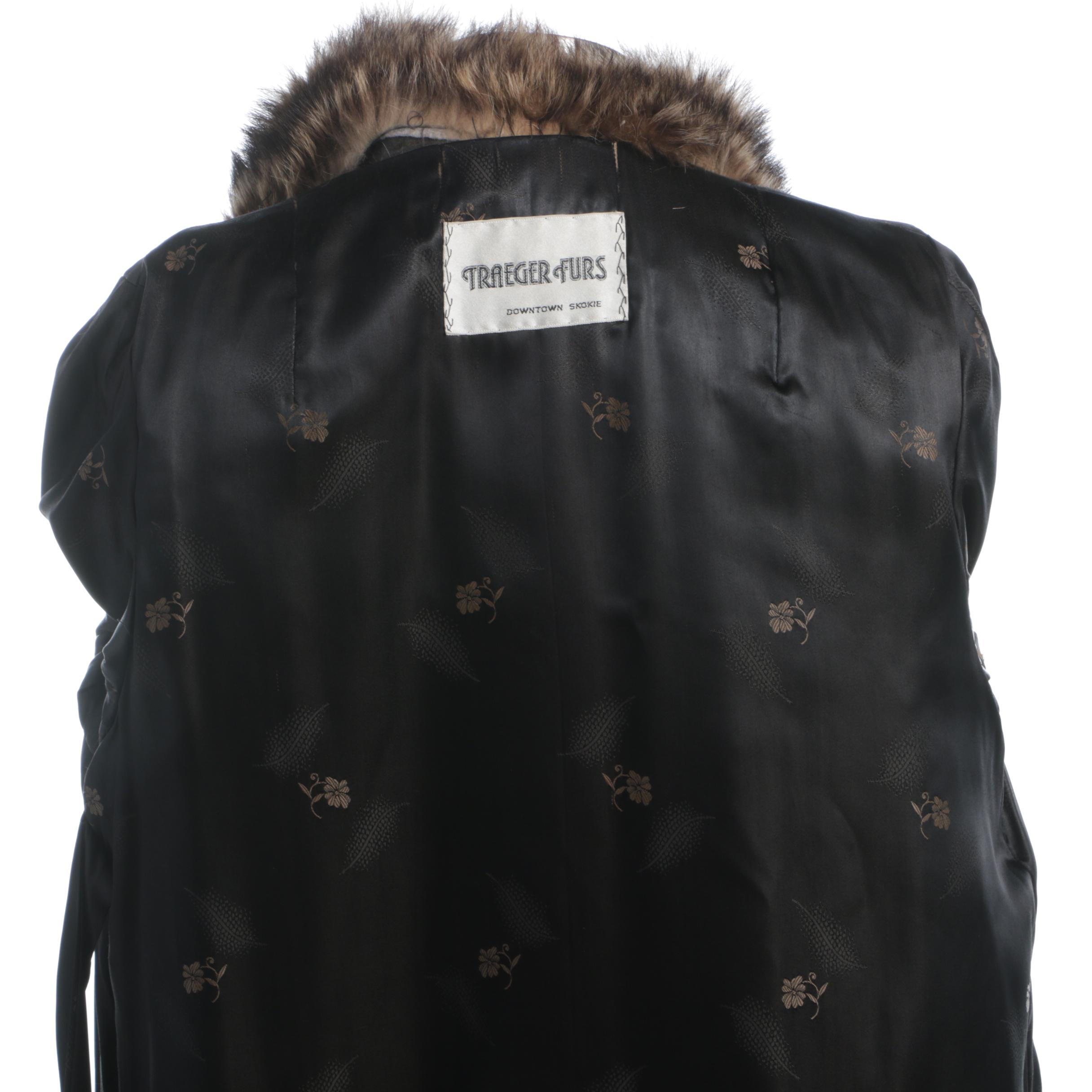 Women's Vintage Traeger Raccoon Fur Coat