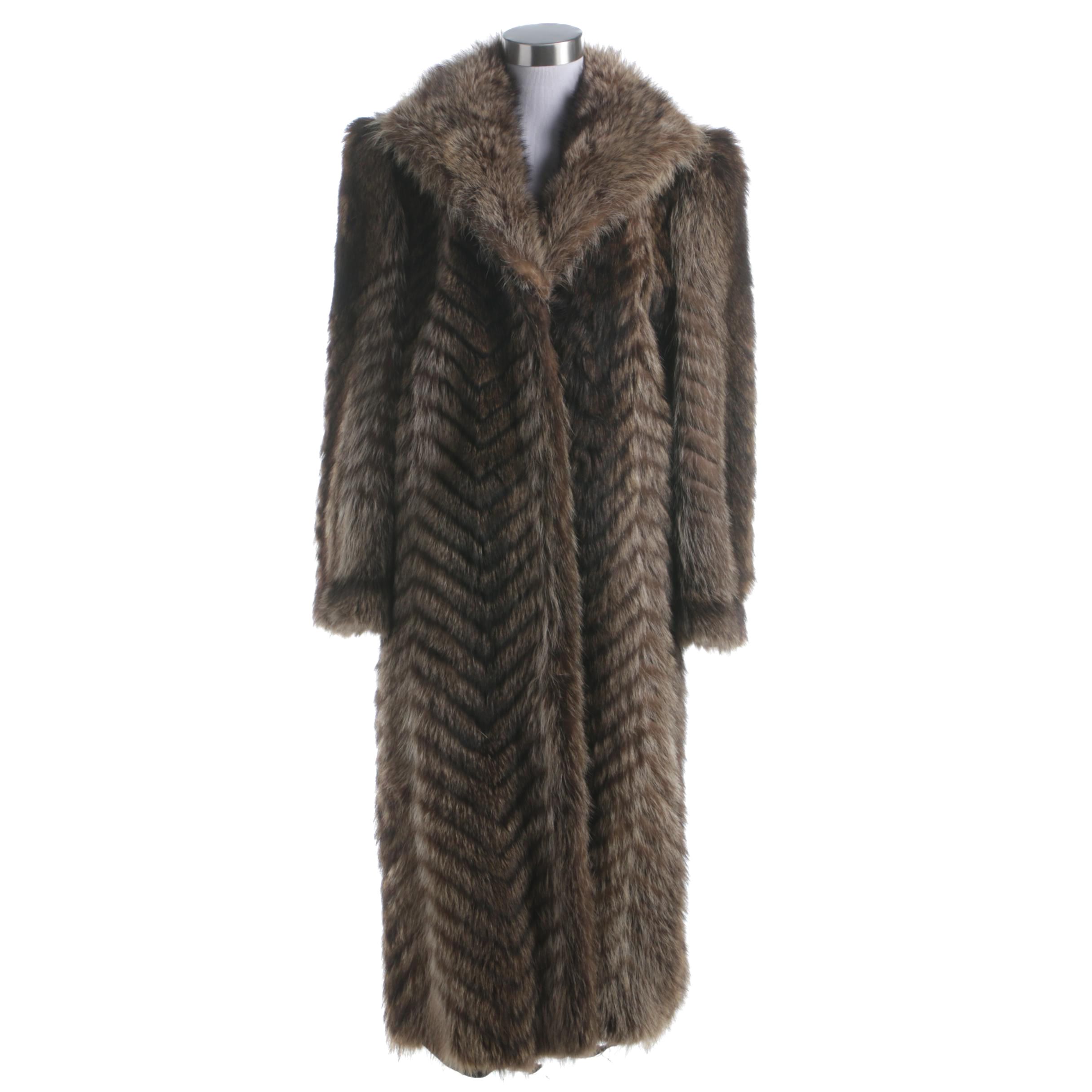 Women's Vintage Traeger Raccoon Fur Coat